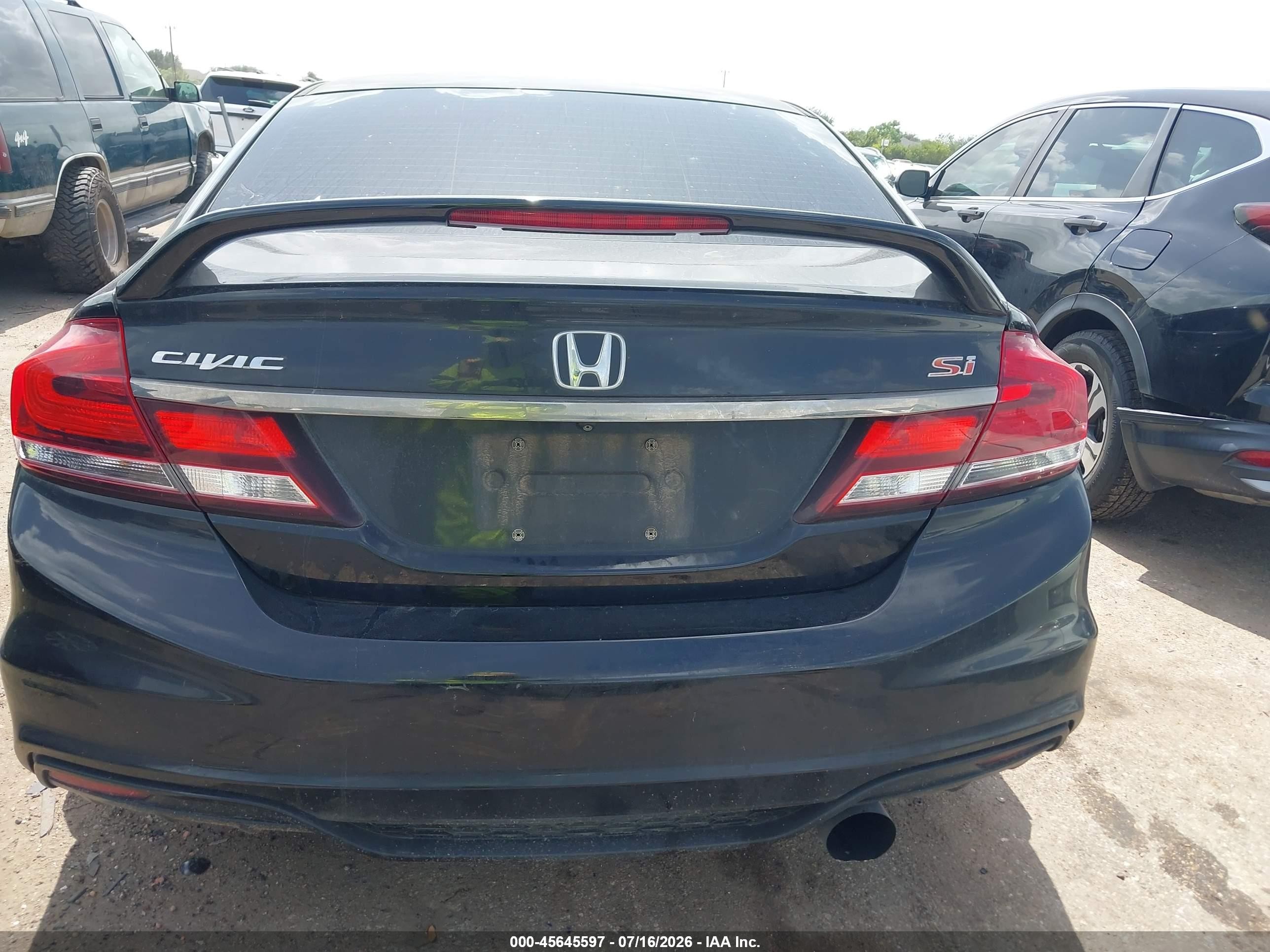 2015 Honda Civic Si Black vin: 2HGFB6E58FH708613