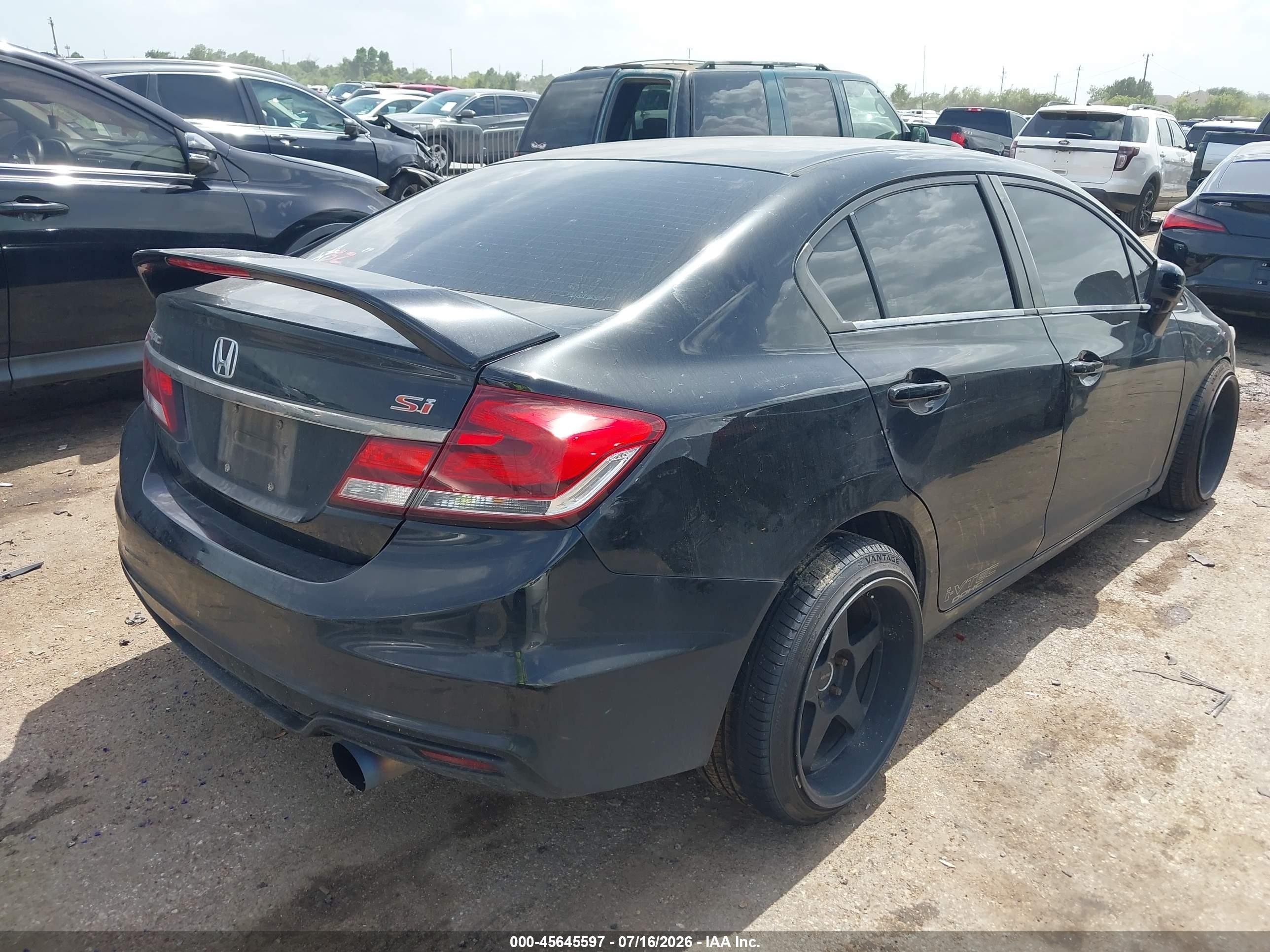 2015 Honda Civic Si Black vin: 2HGFB6E58FH708613