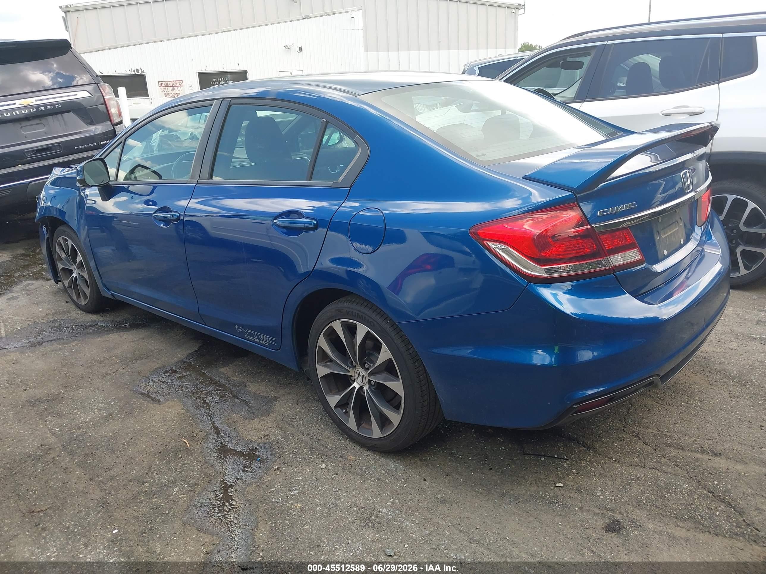2013 Honda Civic Si Blue vin: 2HGFB6E59DH702641