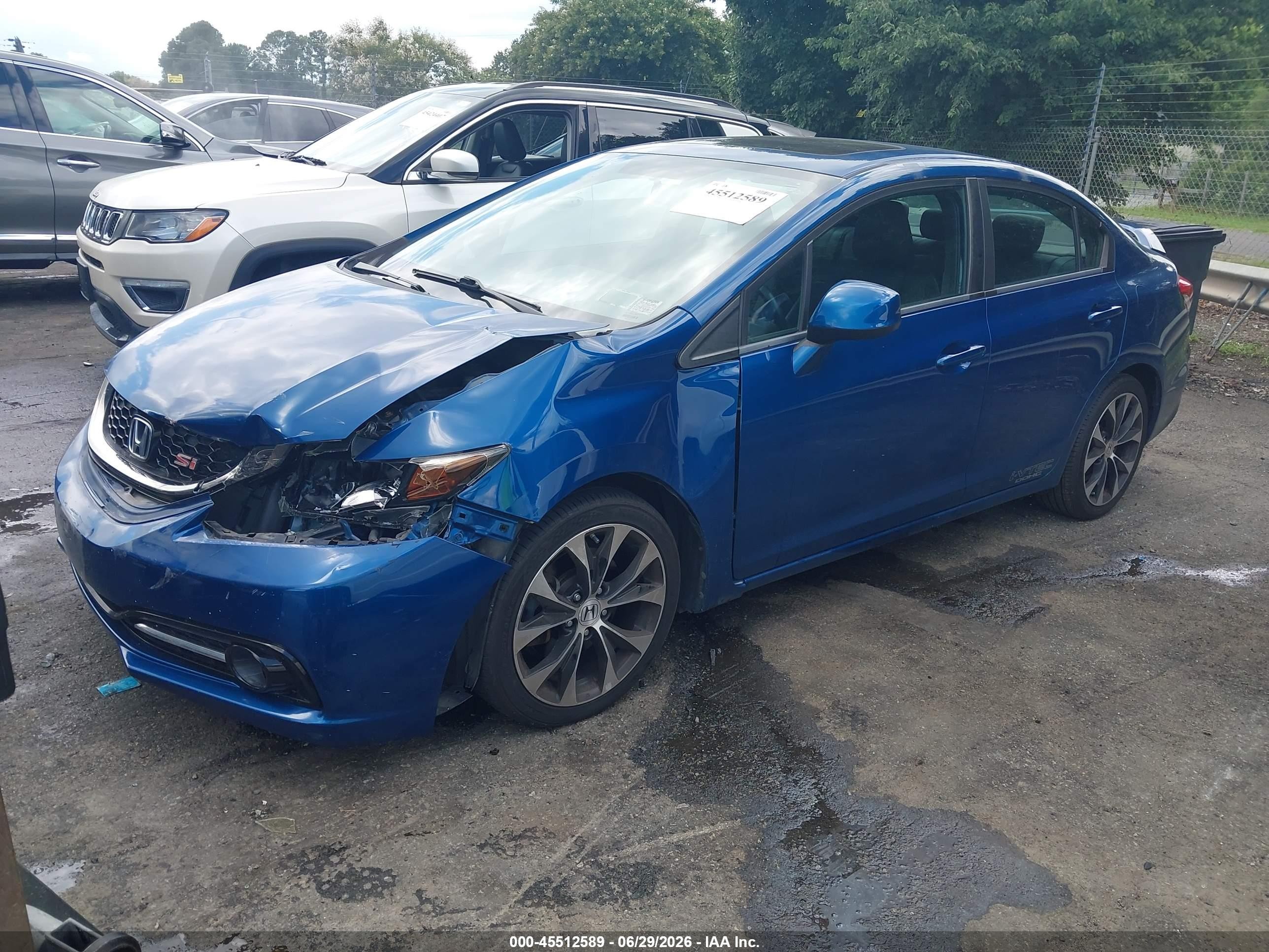 2013 Honda Civic Si Blue vin: 2HGFB6E59DH702641