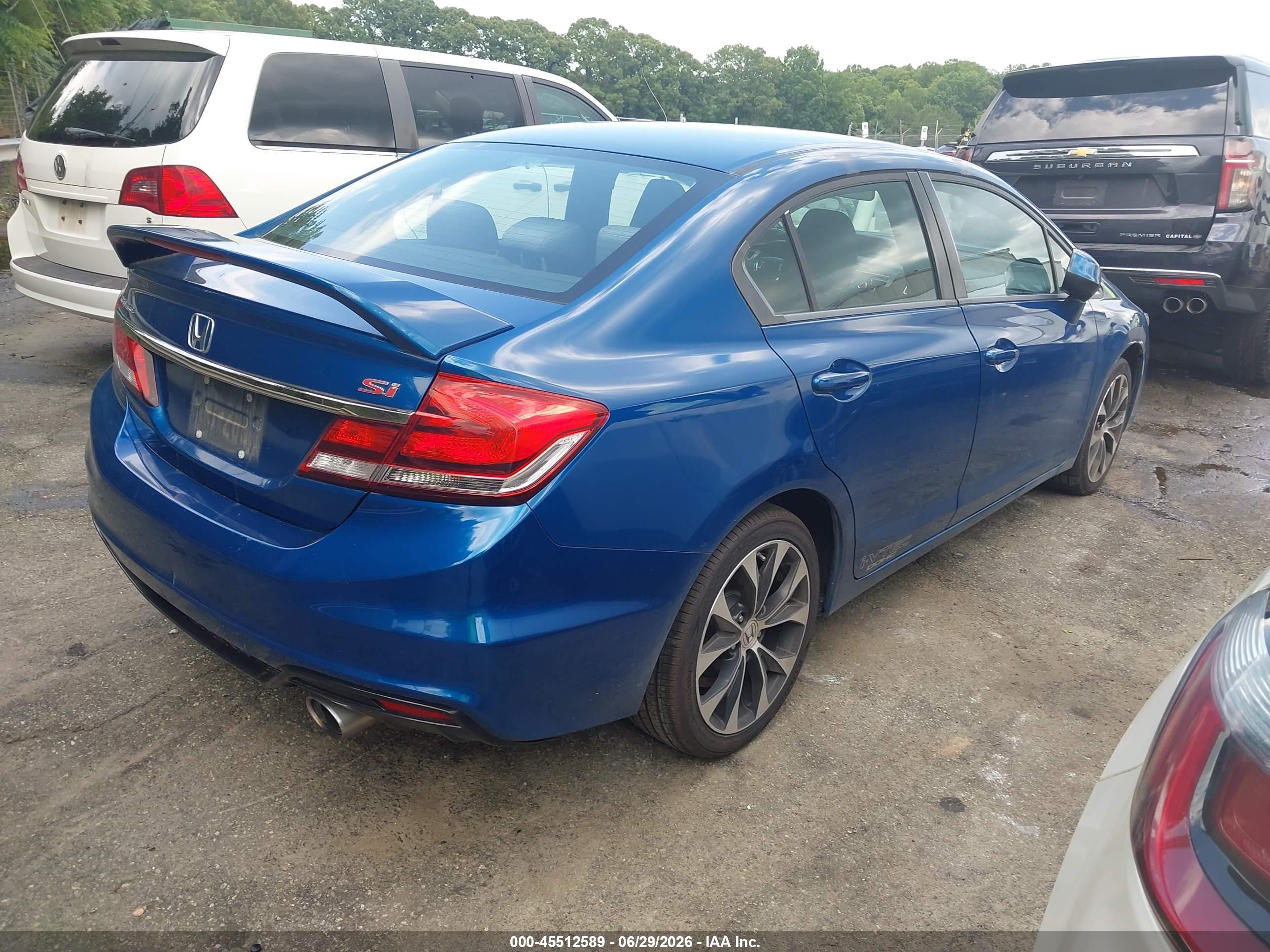 2013 Honda Civic Si Blue vin: 2HGFB6E59DH702641