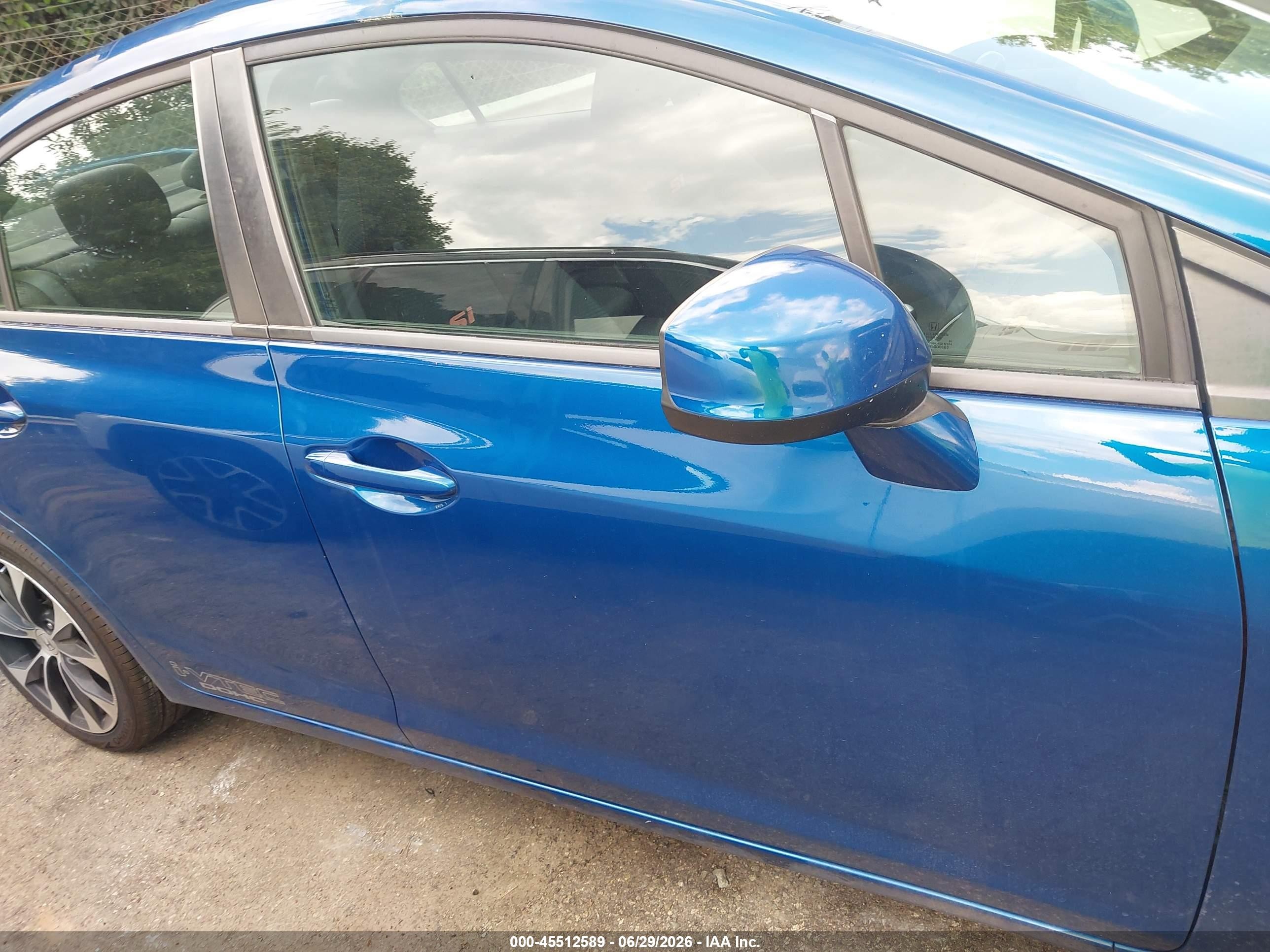 2013 Honda Civic Si Blue vin: 2HGFB6E59DH702641