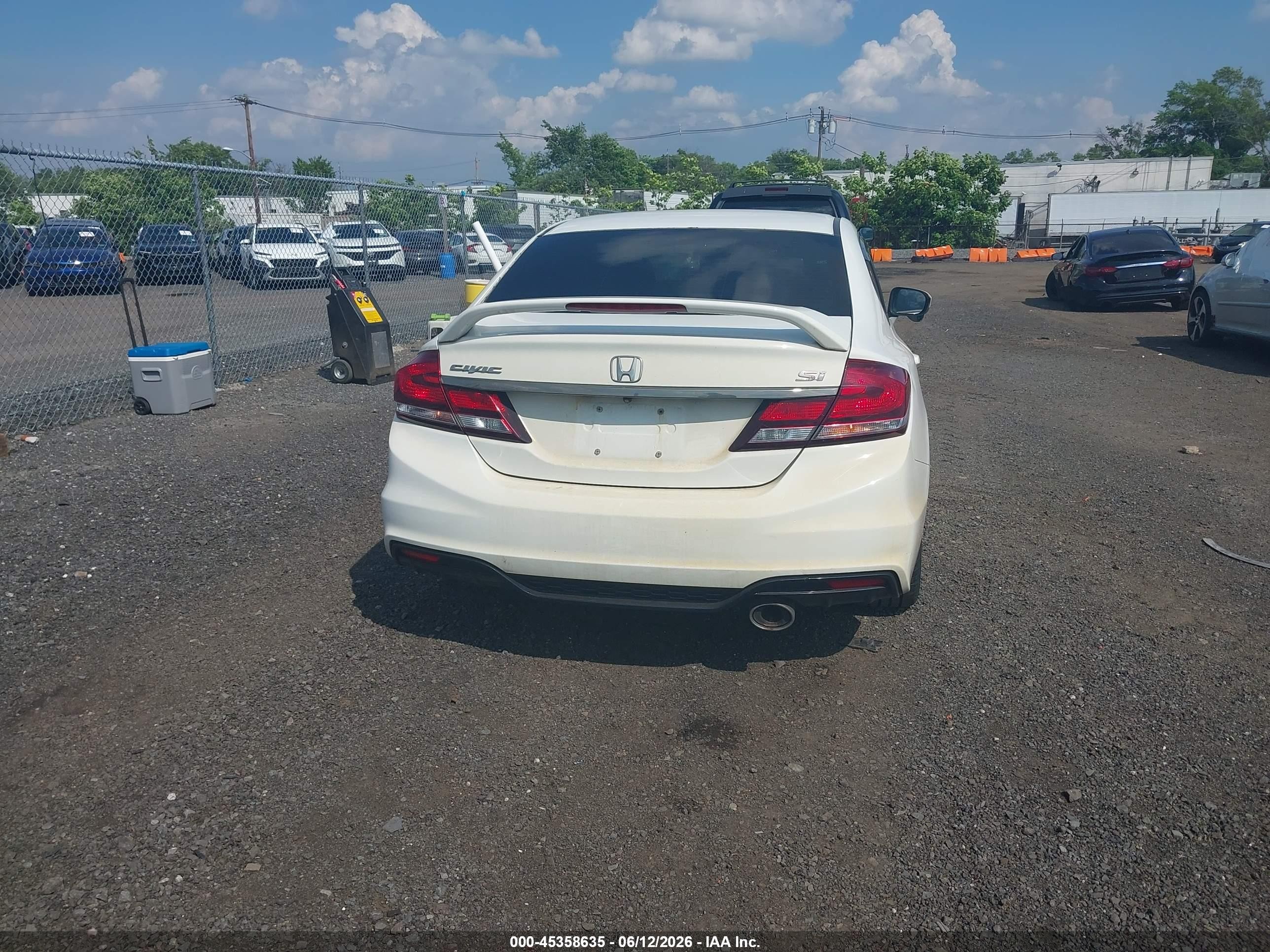 2015 Honda Civic Si White vin: 2HGFB6E59FH702027
