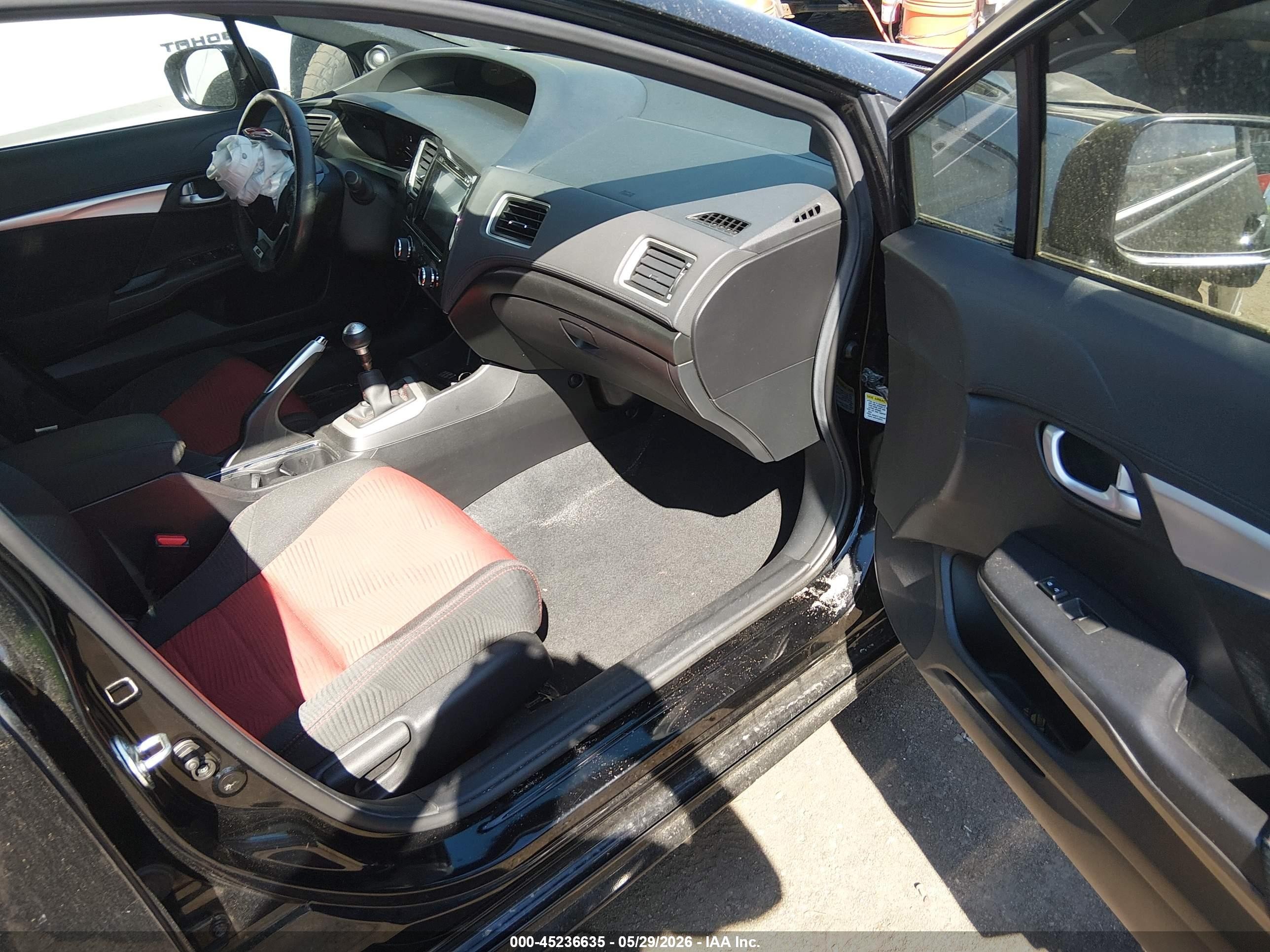 2015 Honda Civic Si Black vin: 2HGFB6E59FH706370