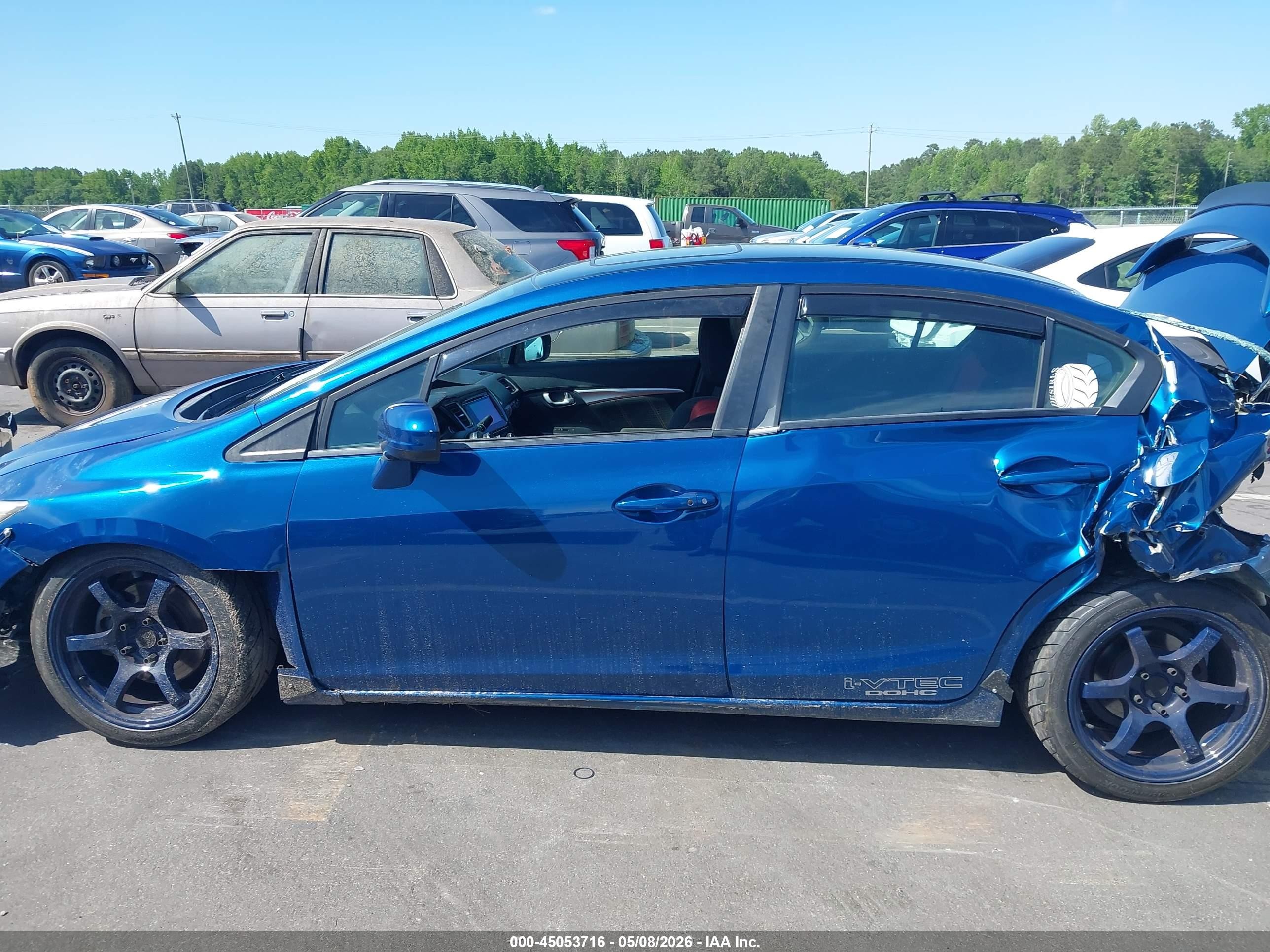 2015 Honda Civic Si Blue vin: 2HGFB6E5XFH700089