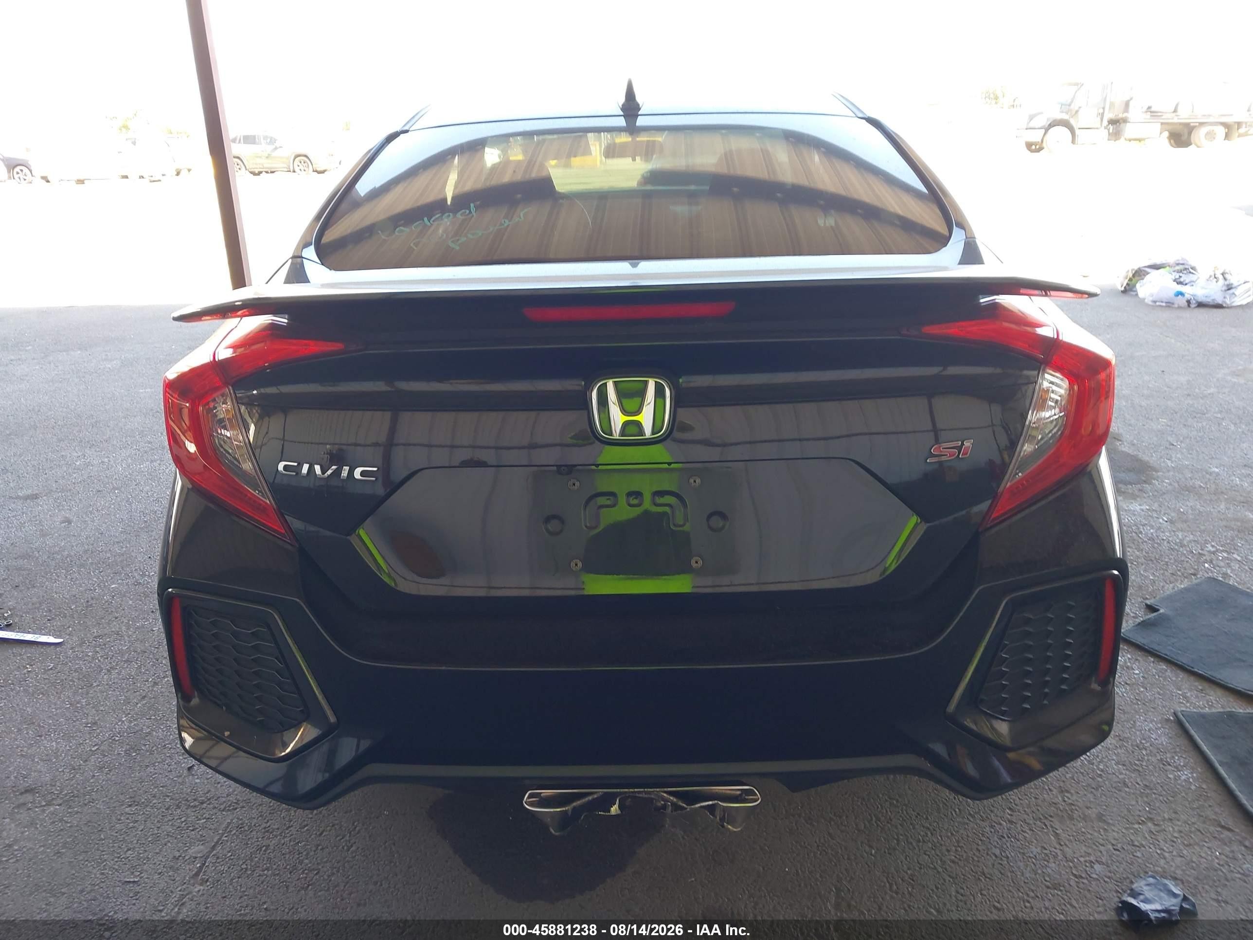 2018 Honda Civic Si Black vin: 2HGFC1E52JH706025