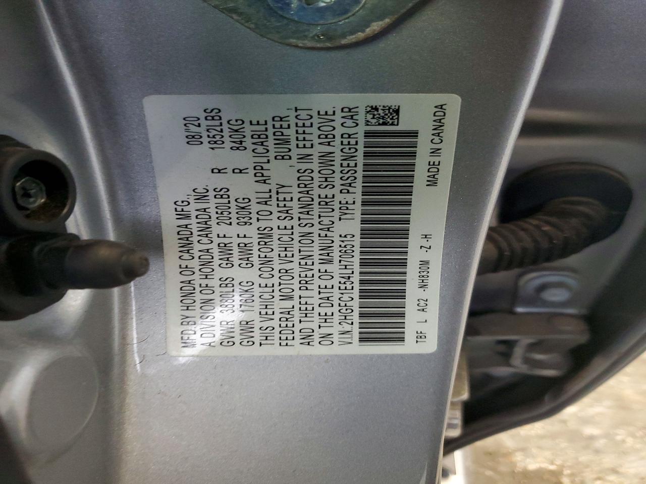 2020 Honda Civic Si Silver vin: 2HGFC1E54LH706515