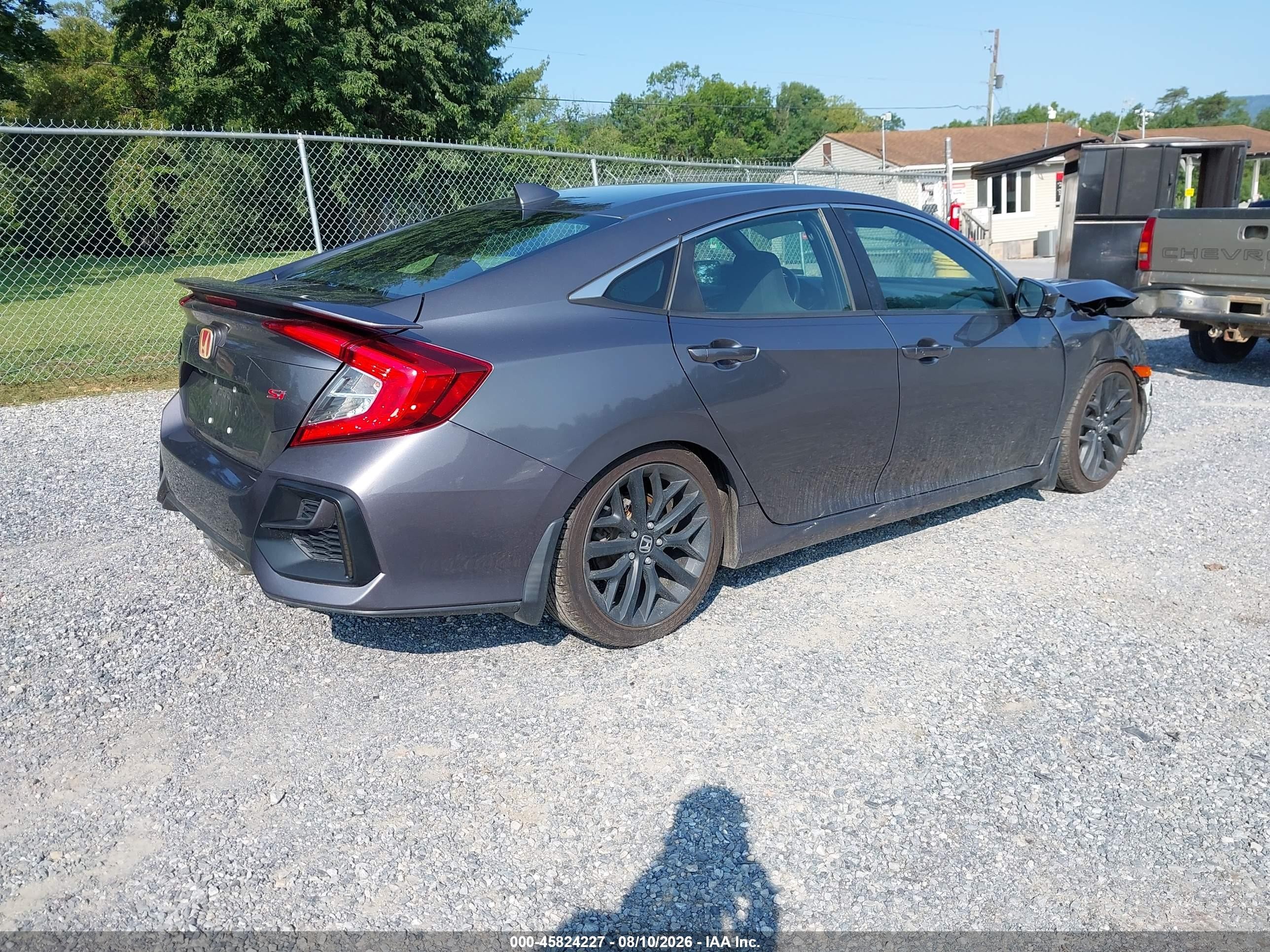 2020 Honda Civic Si Sedan Gray vin: 2HGFC1E59LH700998