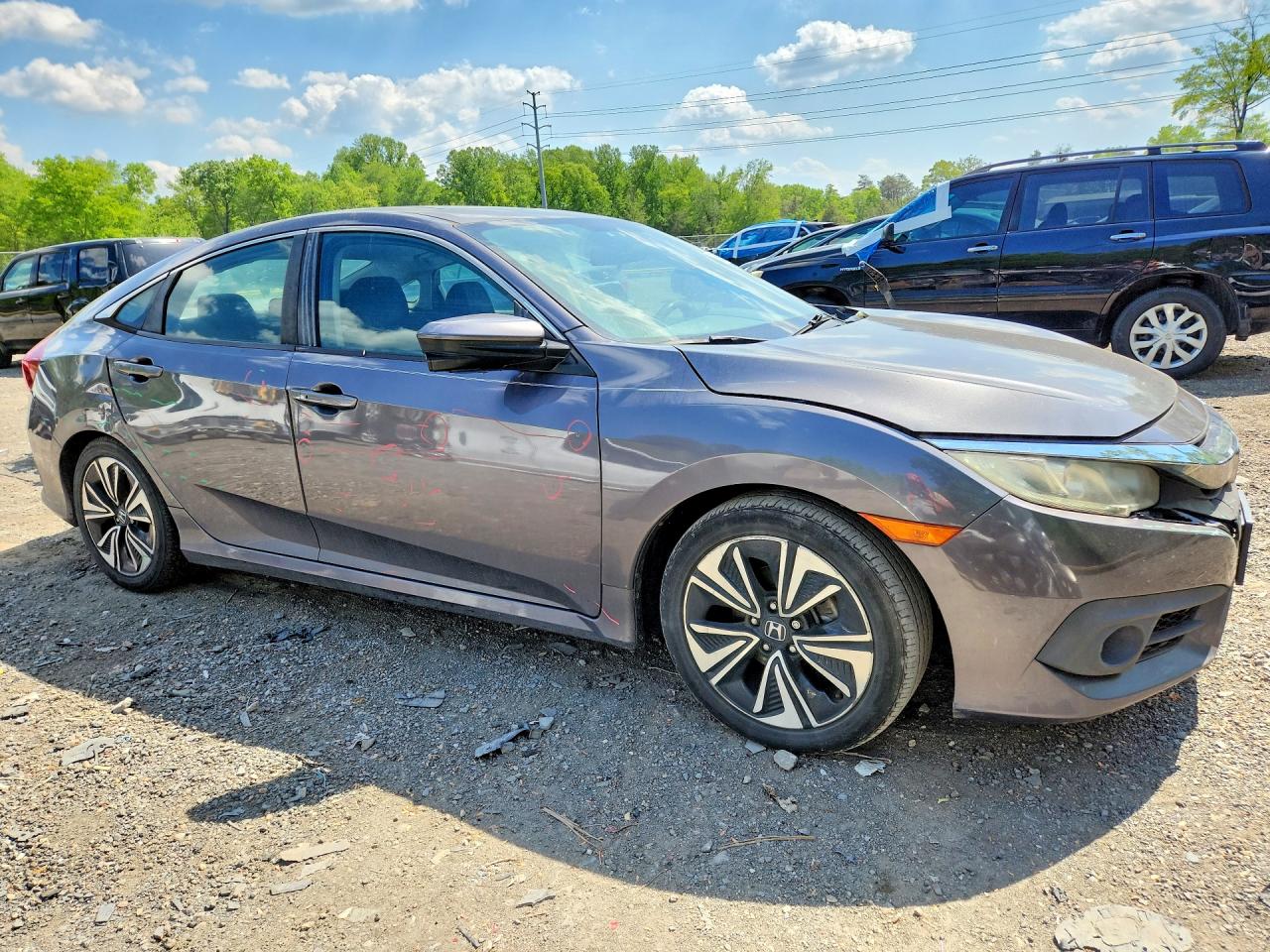 2016 Honda Civic Ex Gray vin: 2HGFC1F30GH640838