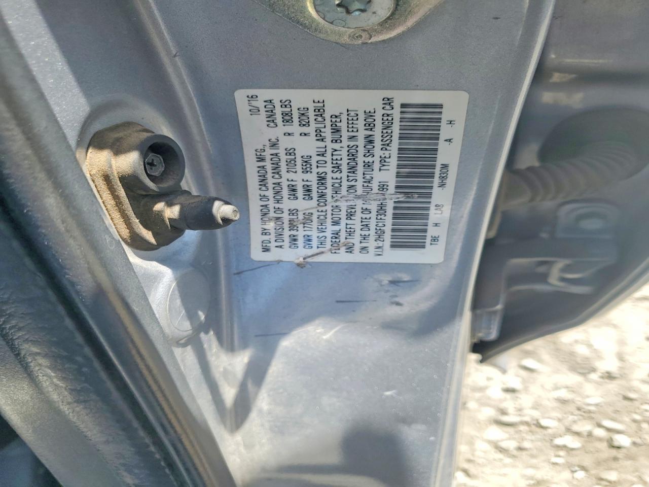 2017 Honda Civic Ex Серый vin: 2HGFC1F30HH630991