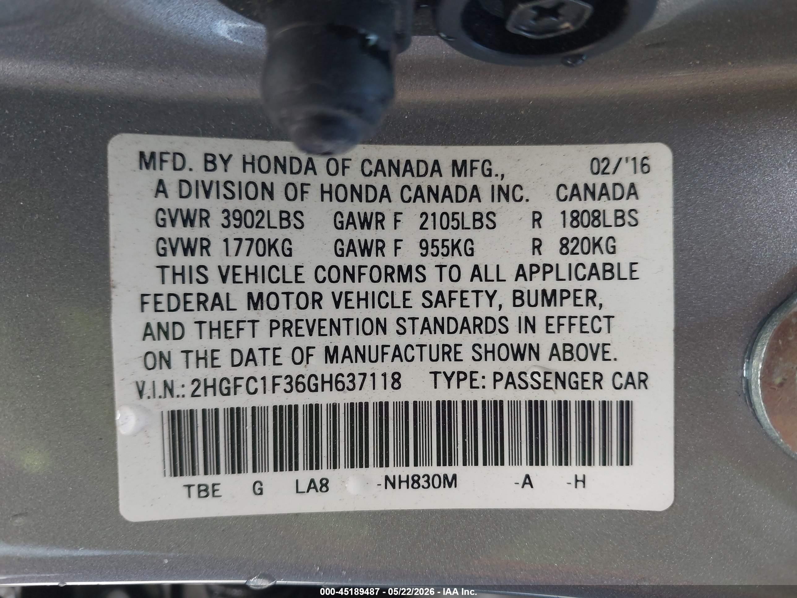 2016 Honda Civic Ex-t Silver vin: 2HGFC1F36GH637118