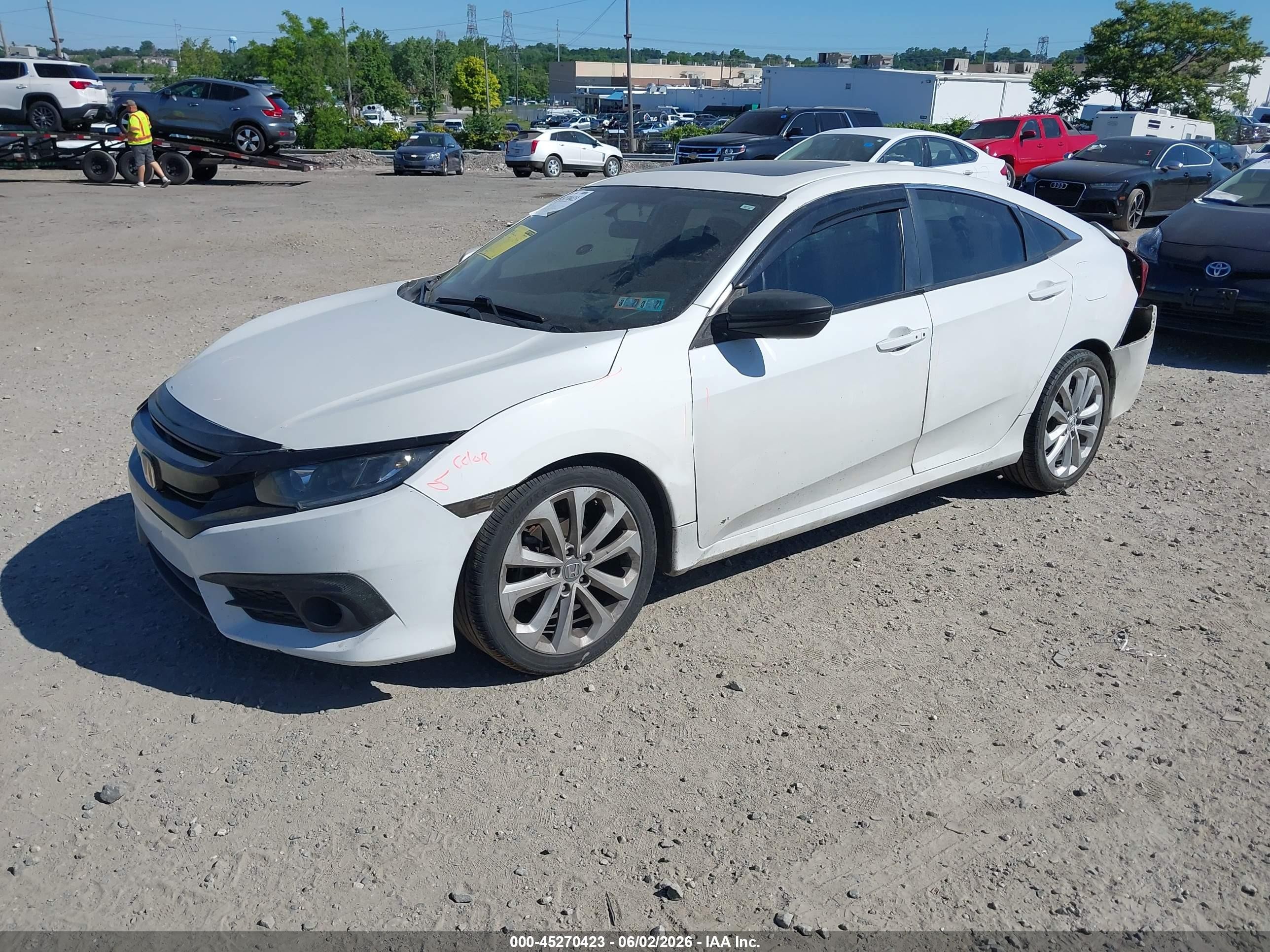2017 Honda Civic Ex-t White vin: 2HGFC1F37HH644726