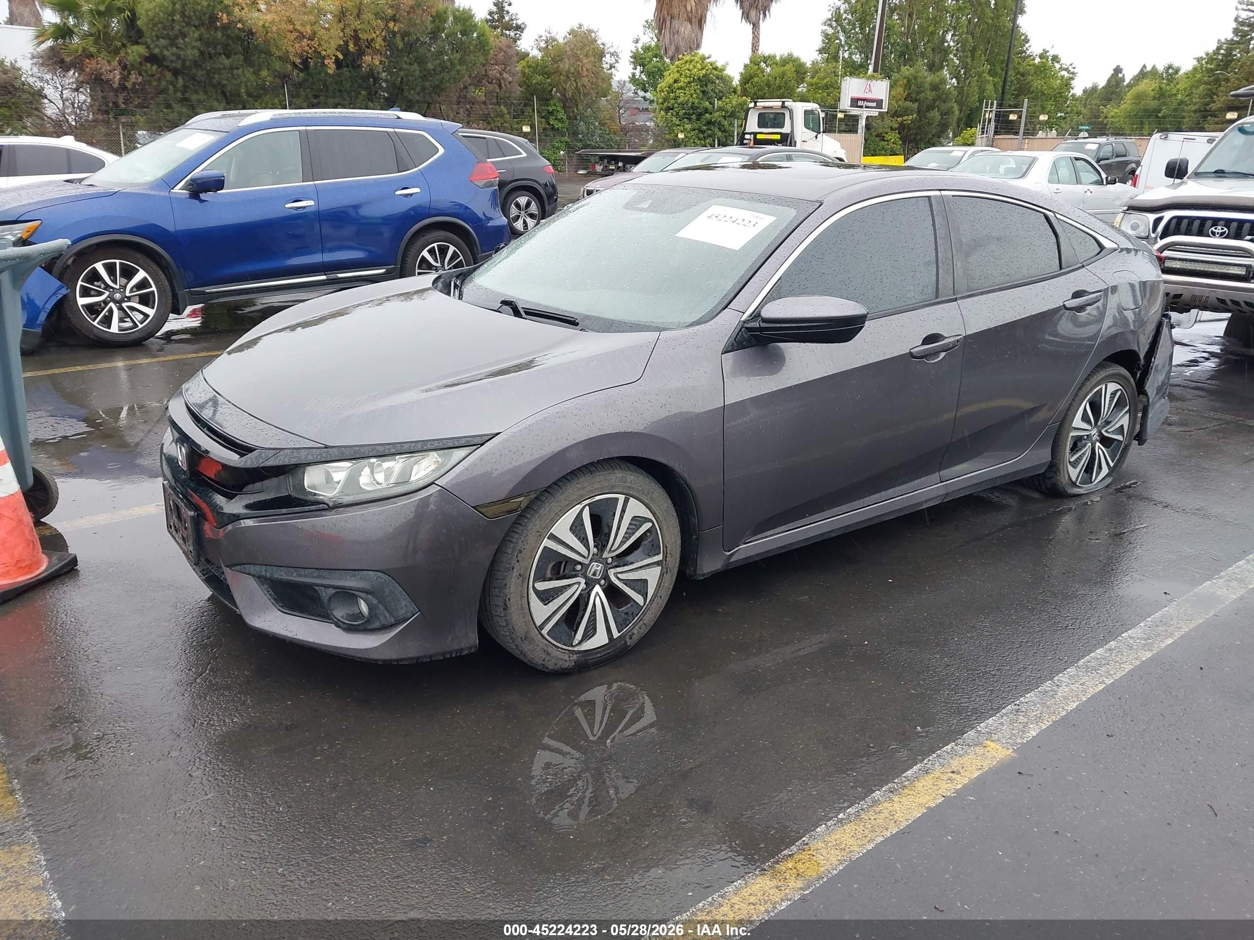 2017 Honda Civic Ex-t Gray vin: 2HGFC1F41HH659229