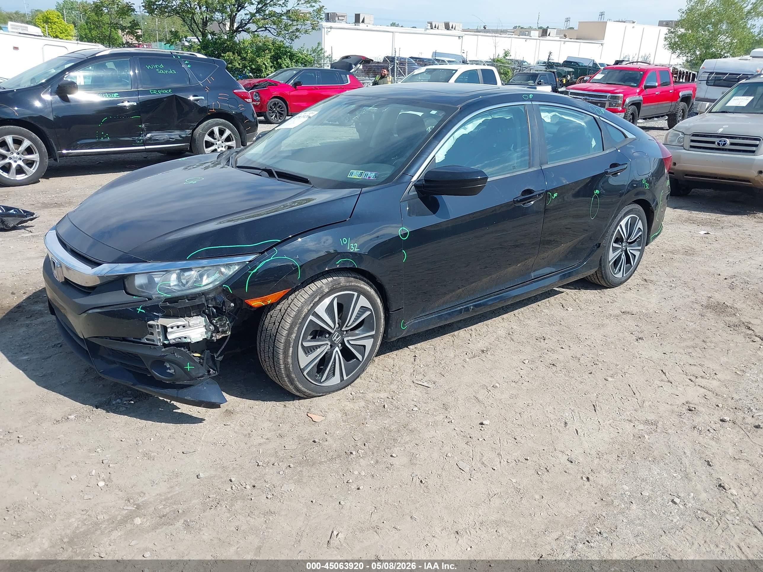 2018 Honda Civic Ex-l Black vin: 2HGFC1F71JH644889