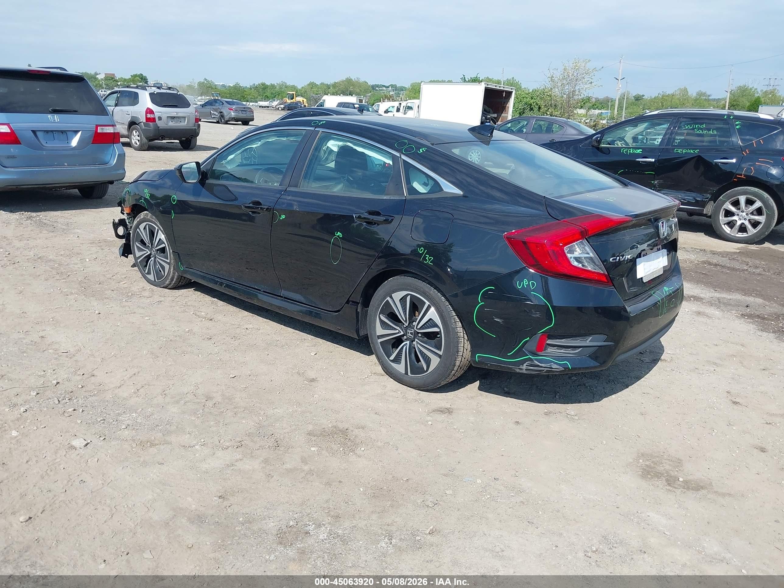 2018 Honda Civic Ex-l Black vin: 2HGFC1F71JH644889