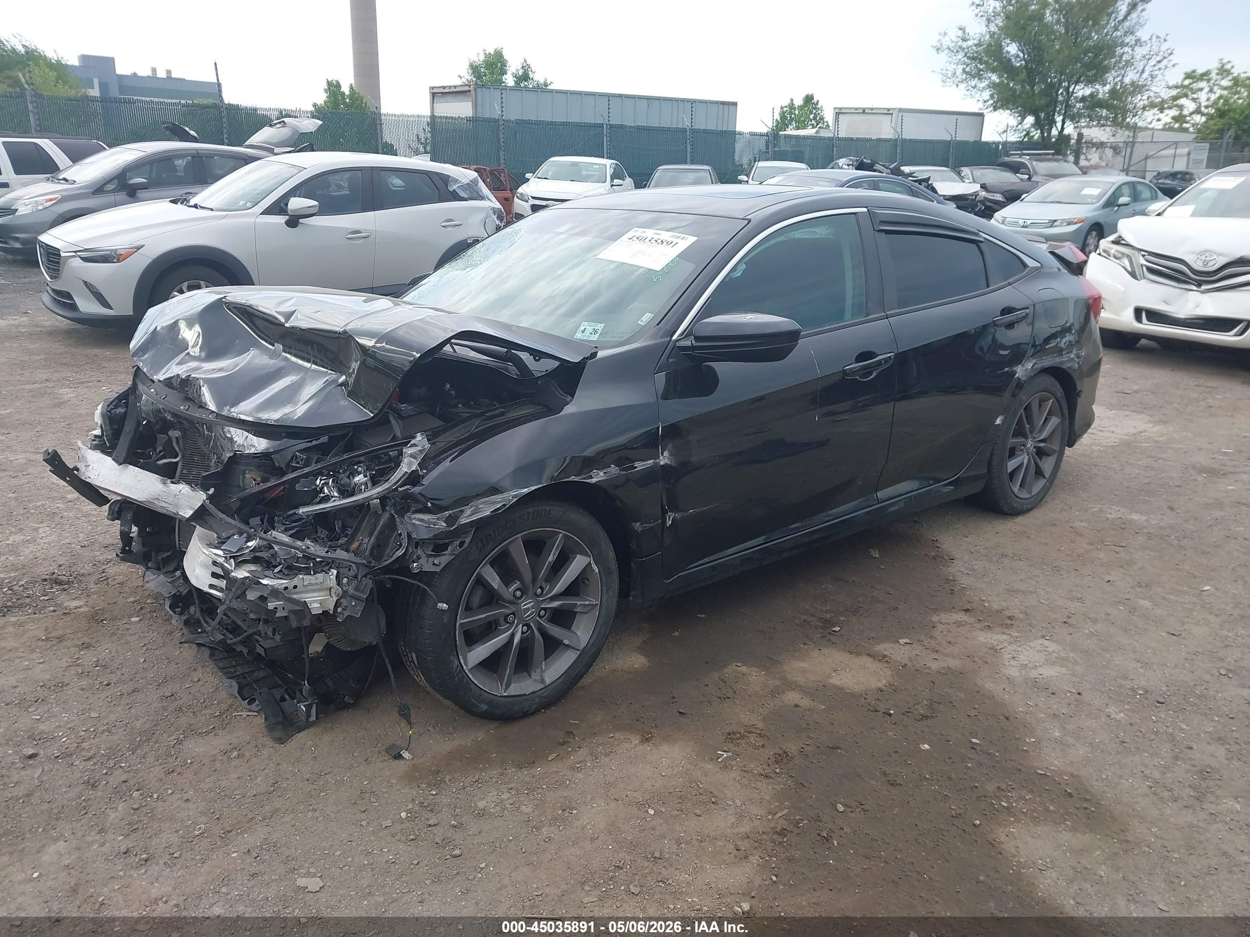 2021 Honda Civic Ex-l Черный vin: 2HGFC1F77MH702783