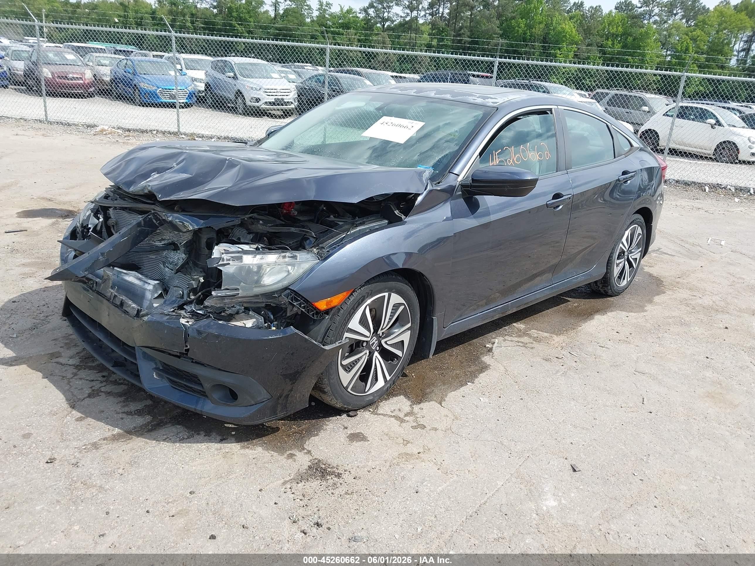 2018 Honda Civic Ex-l Gray vin: 2HGFC1F78JH644761