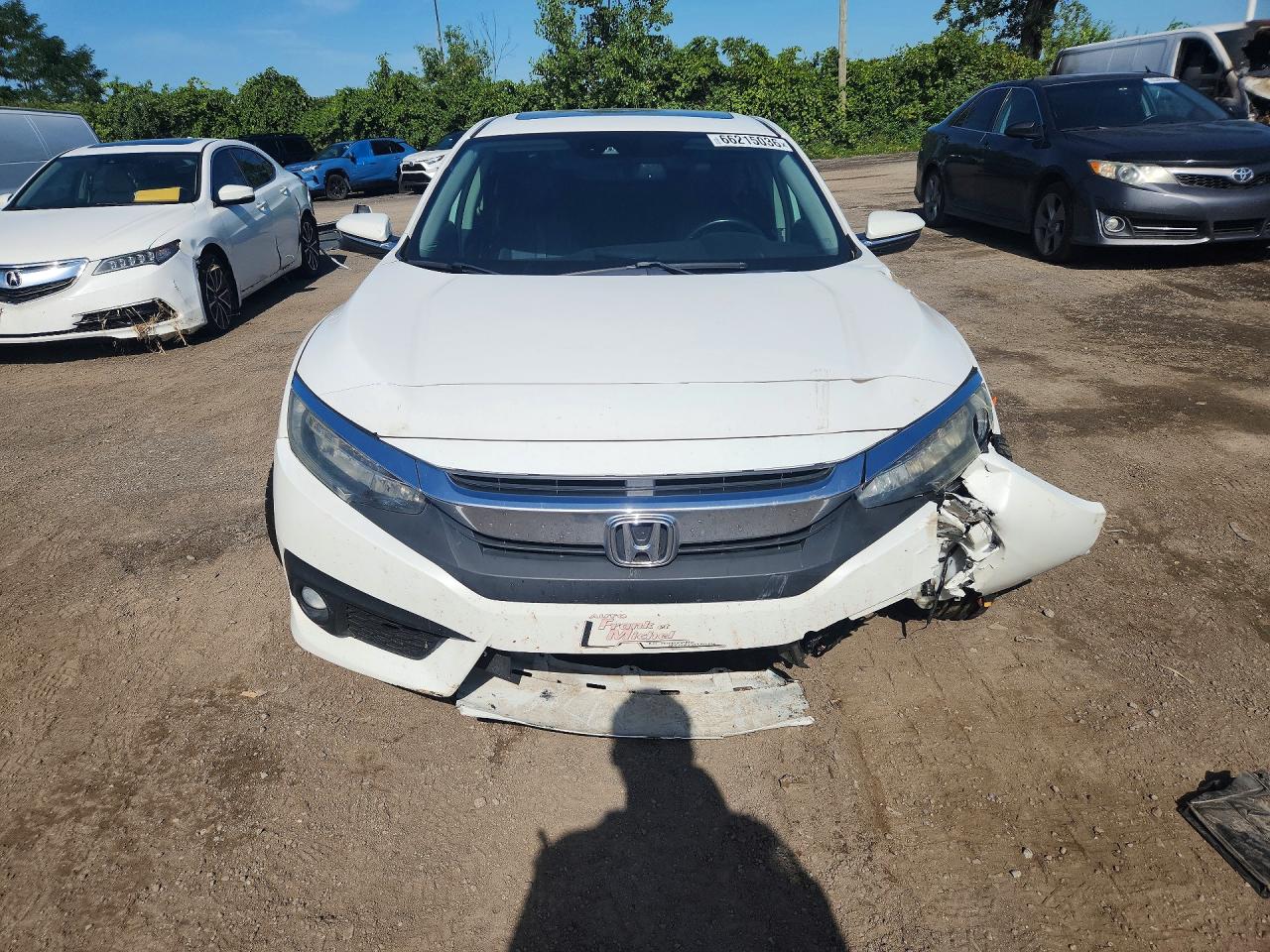 2016 Honda Civic Touring White vin: 2HGFC1F90GH114455