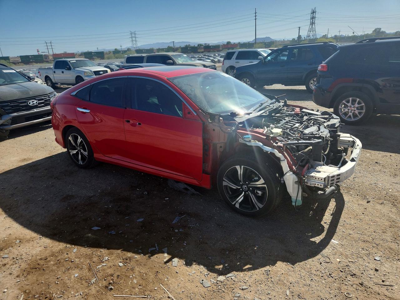 2016 Honda Civic Touring Red vin: 2HGFC1F91GH656602