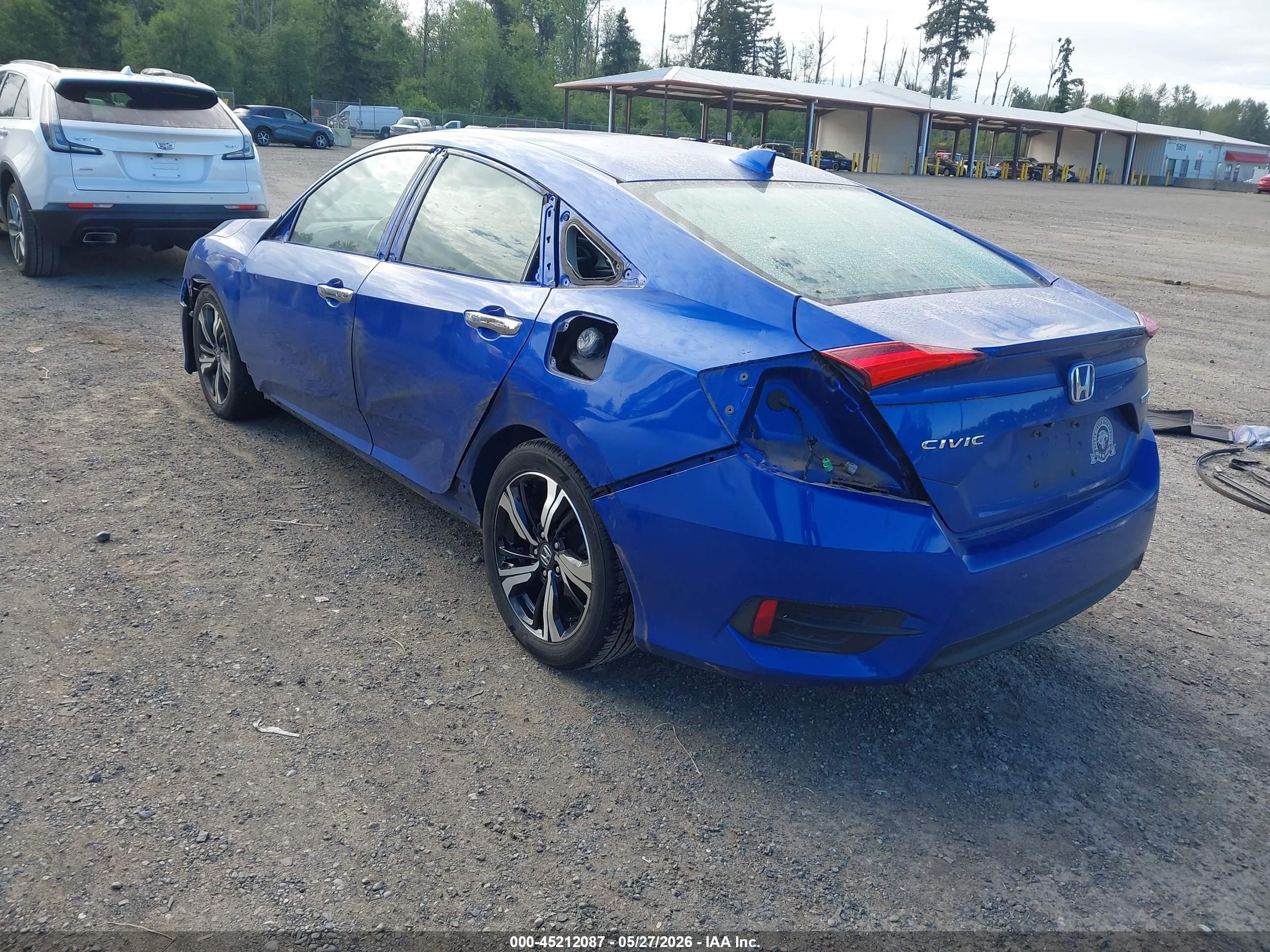 2017 Honda Civic Touring Blue vin: 2HGFC1F94HH654313