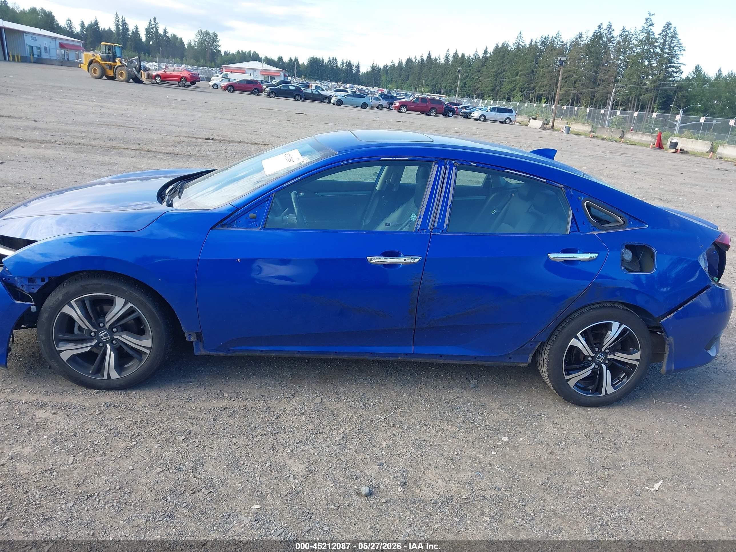 2017 Honda Civic Touring Blue vin: 2HGFC1F94HH654313