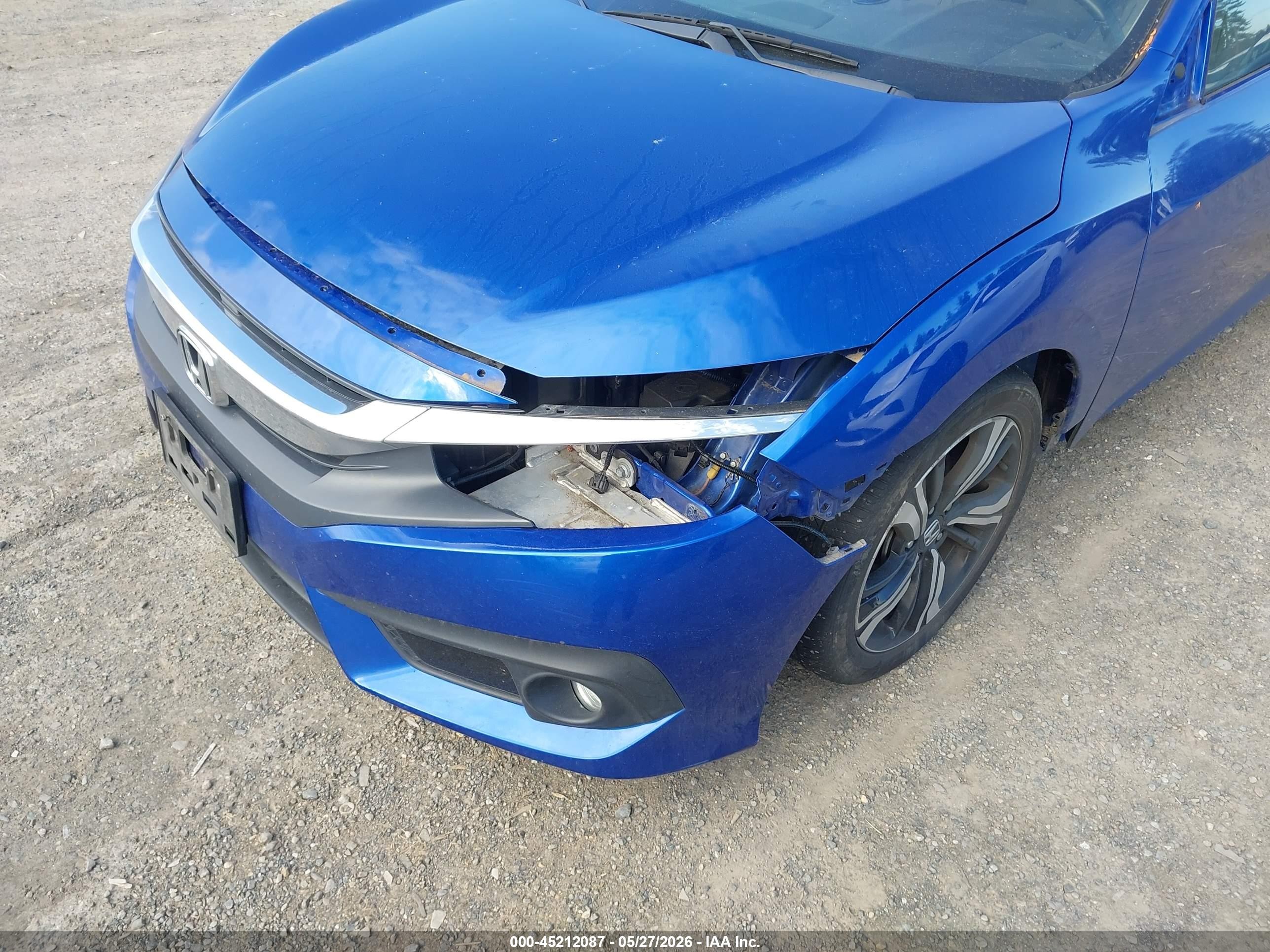 2017 Honda Civic Touring Blue vin: 2HGFC1F94HH654313