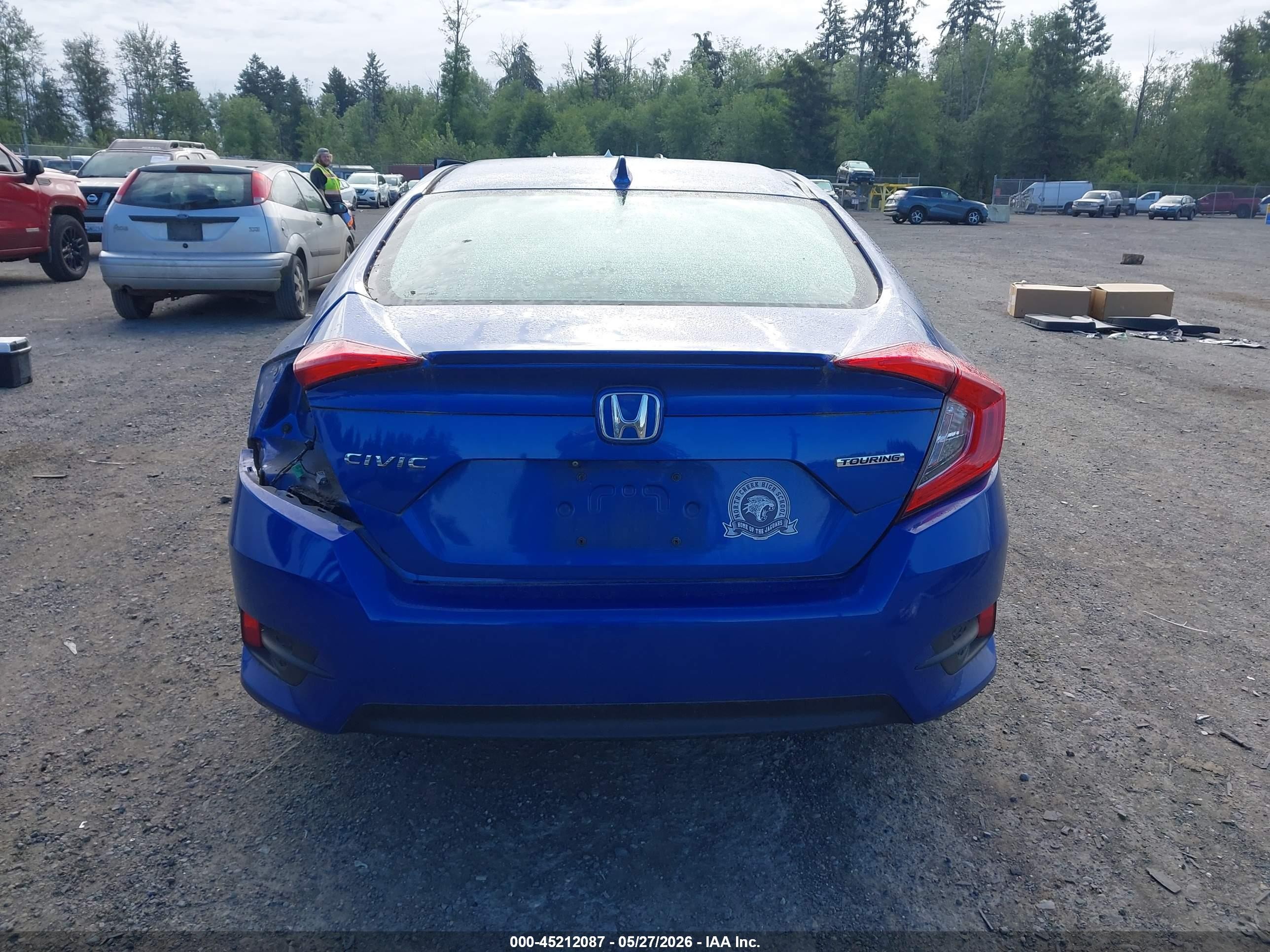 2017 Honda Civic Touring Blue vin: 2HGFC1F94HH654313