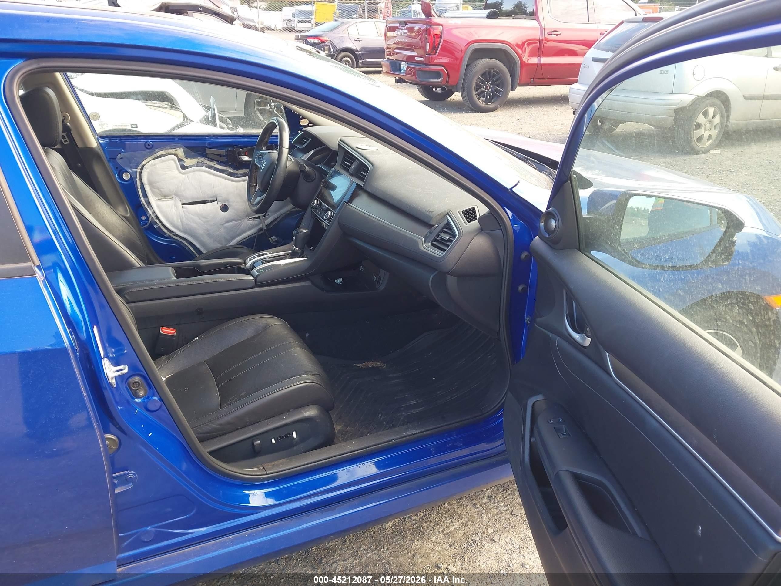 2017 Honda Civic Touring Blue vin: 2HGFC1F94HH654313