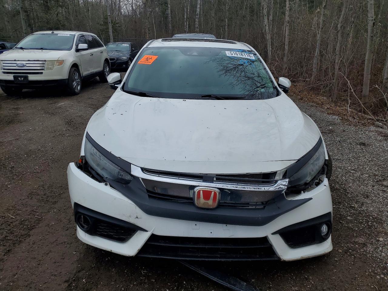 2016 Honda Civic Touring White vin: 2HGFC1F97GH104666