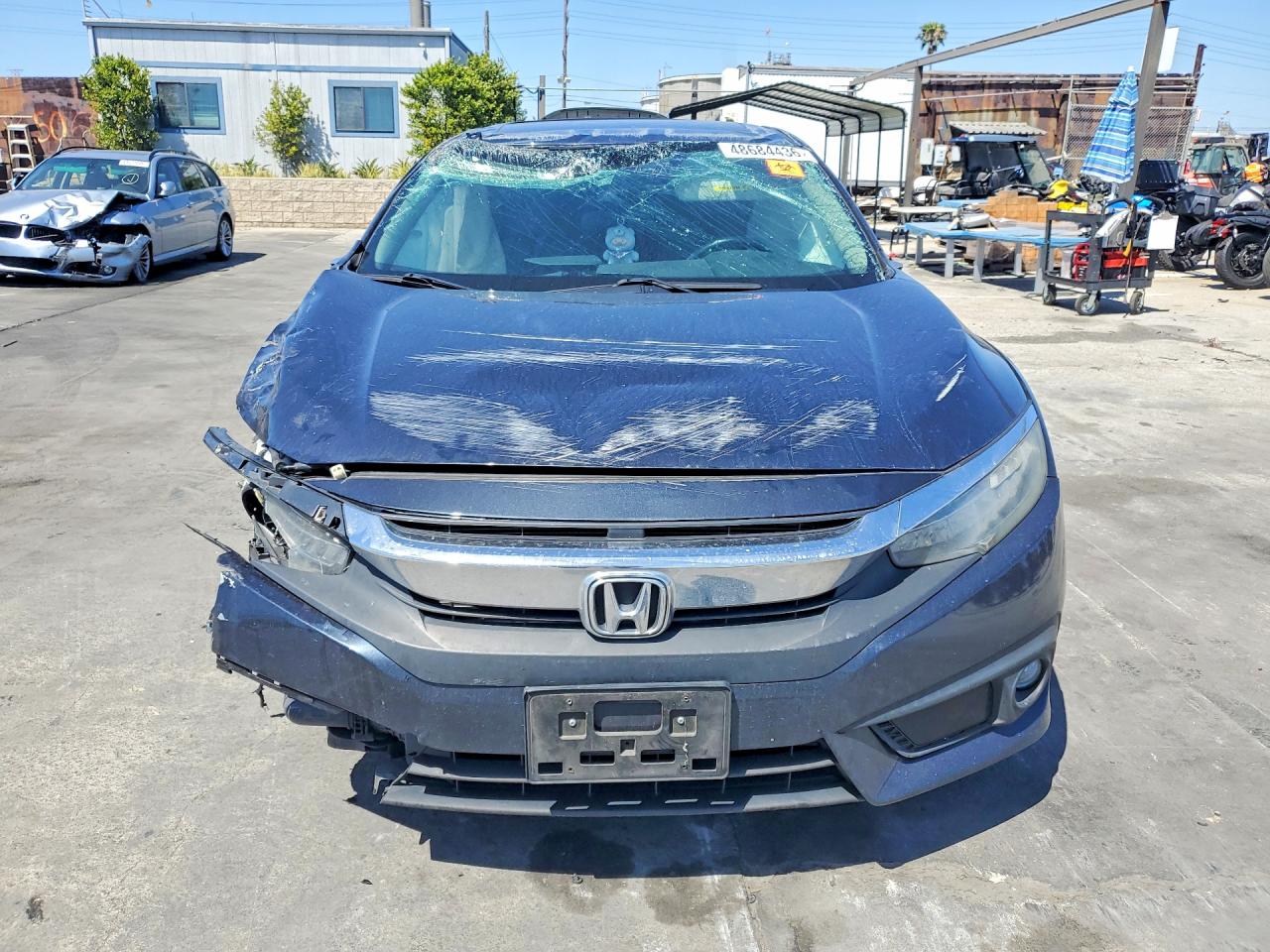 2017 Honda Civic Touring Gray vin: 2HGFC1F97HH647484
