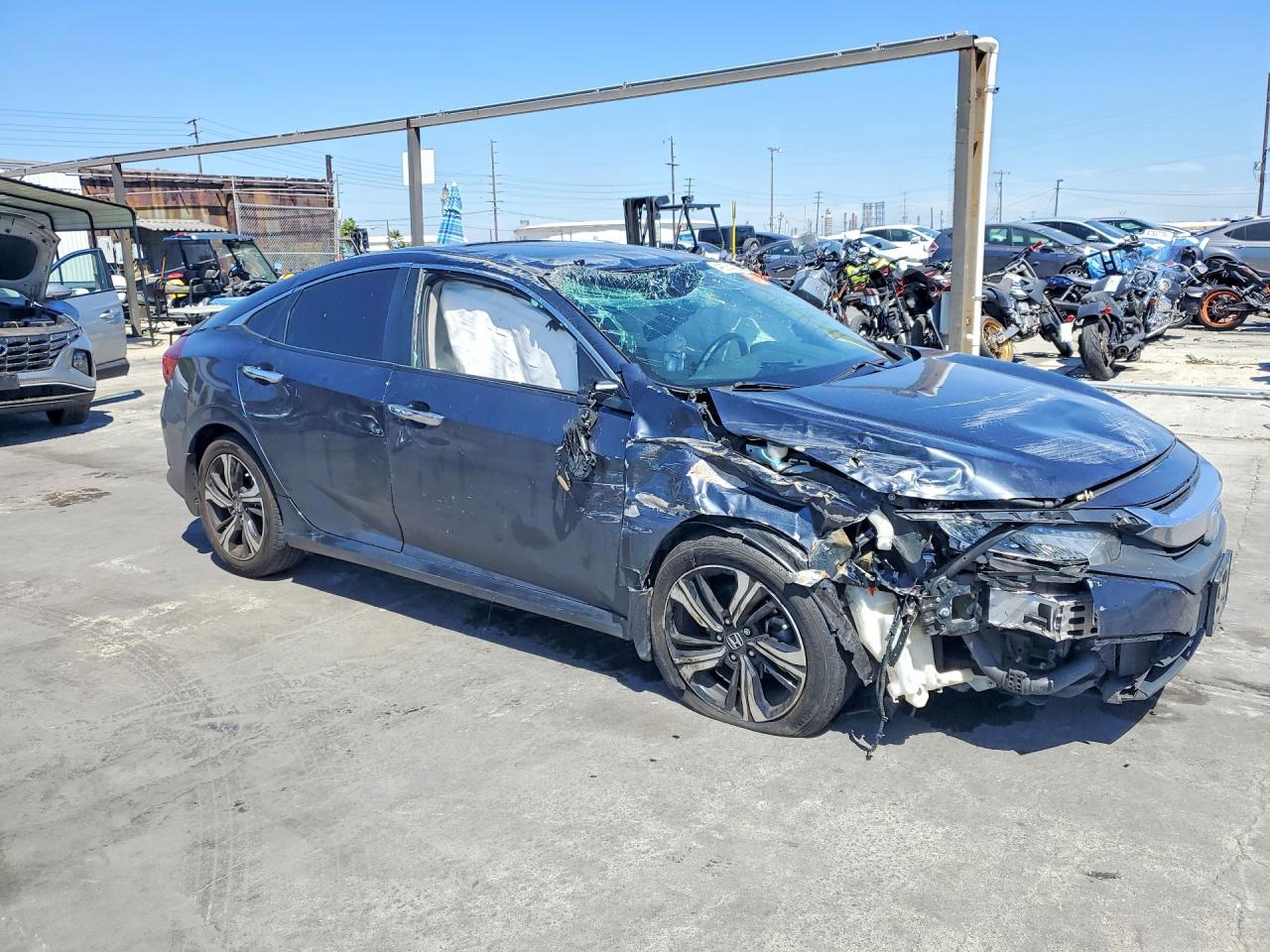 2017 Honda Civic Touring Gray vin: 2HGFC1F97HH647484