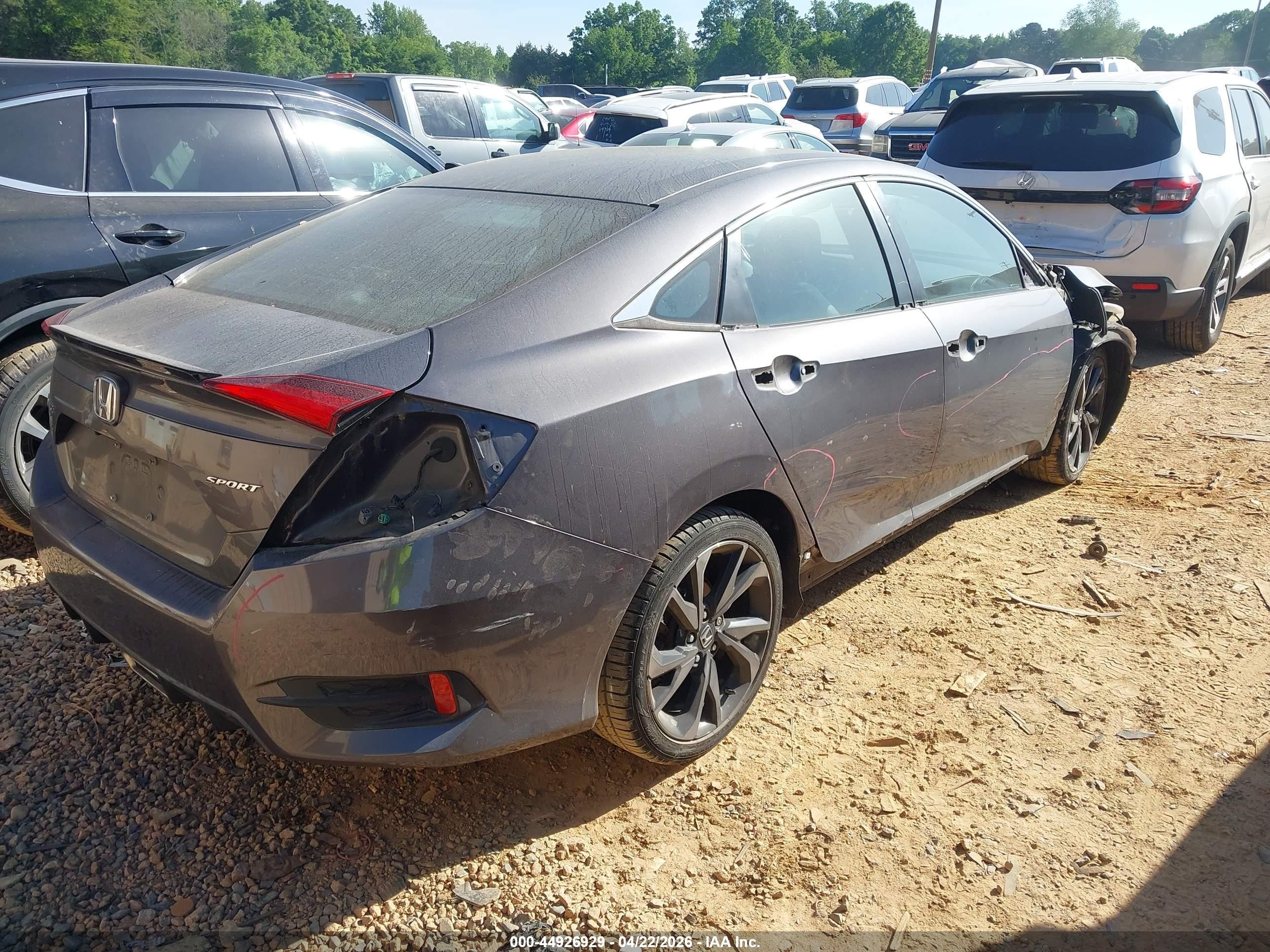 2019 Honda Civic Sport Gray vin: 2HGFC2E82KH588690