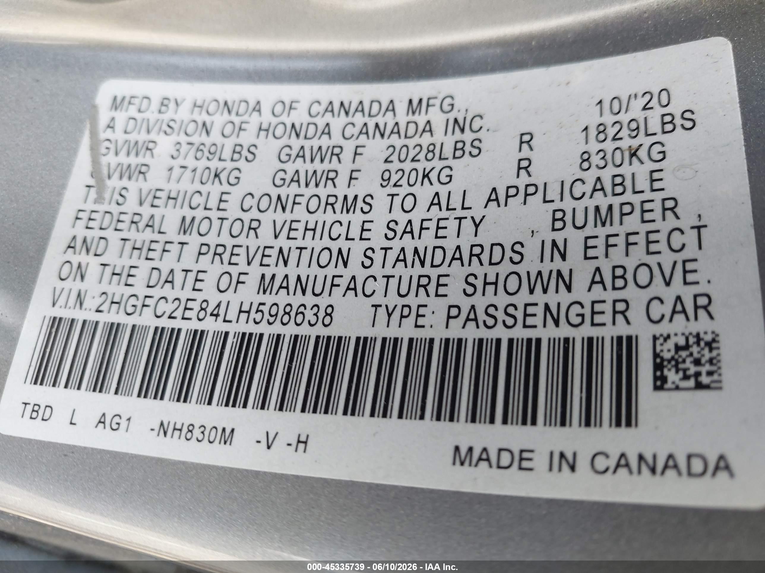 2020 Honda Civic Sport Silver vin: 2HGFC2E84LH598638