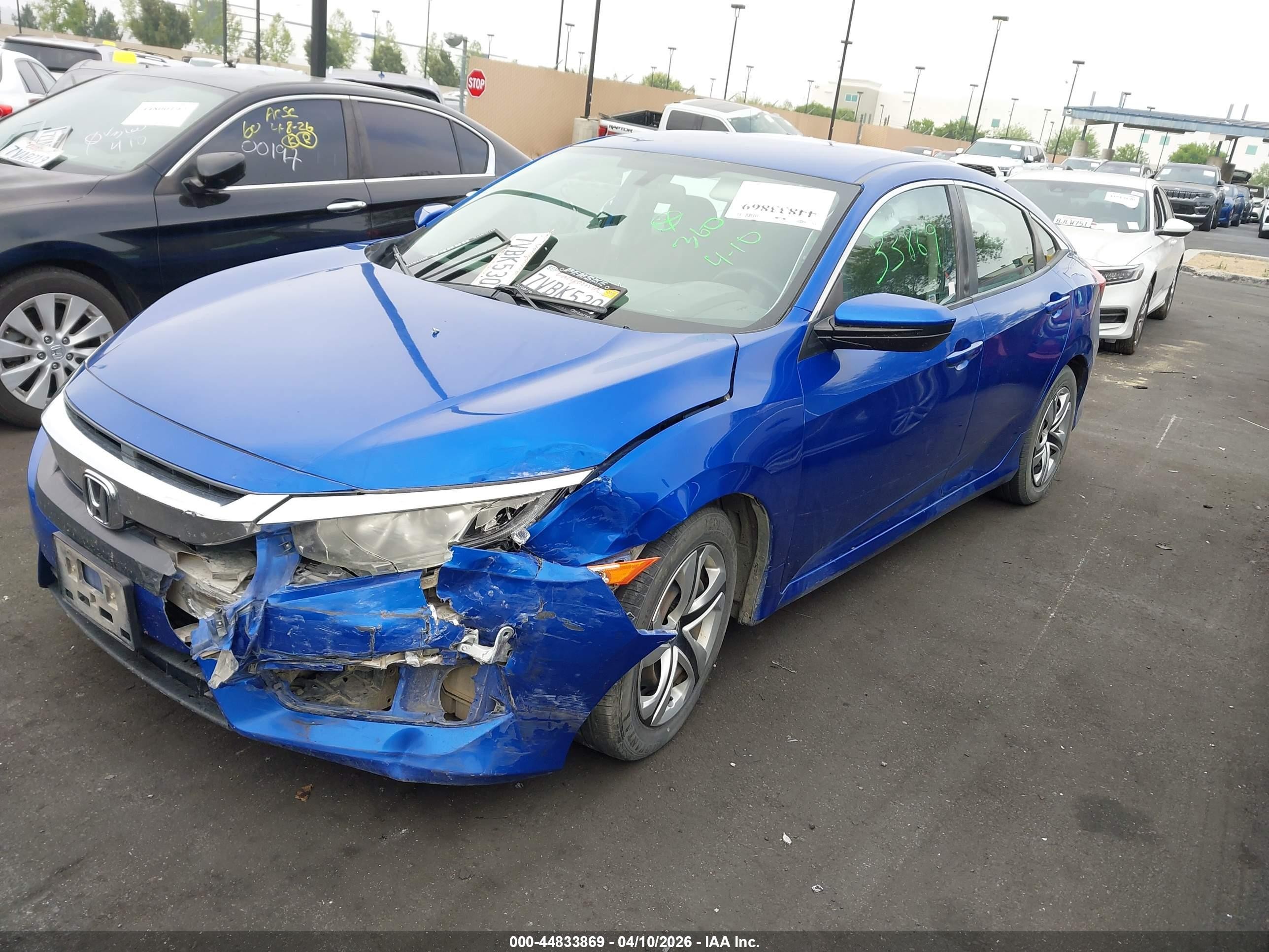 2016 Honda Civic Lx Синий vin: 2HGFC2F50GH565811