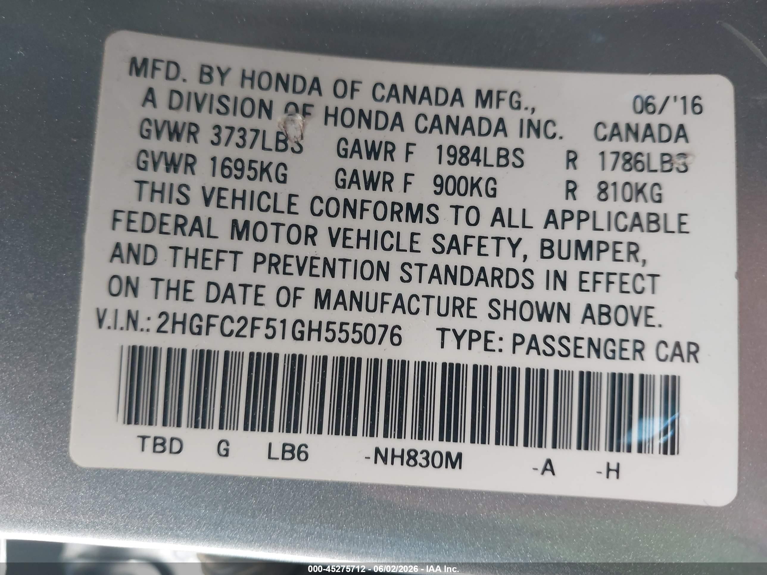 2016 Honda Civic Lx Silver vin: 2HGFC2F51GH555076