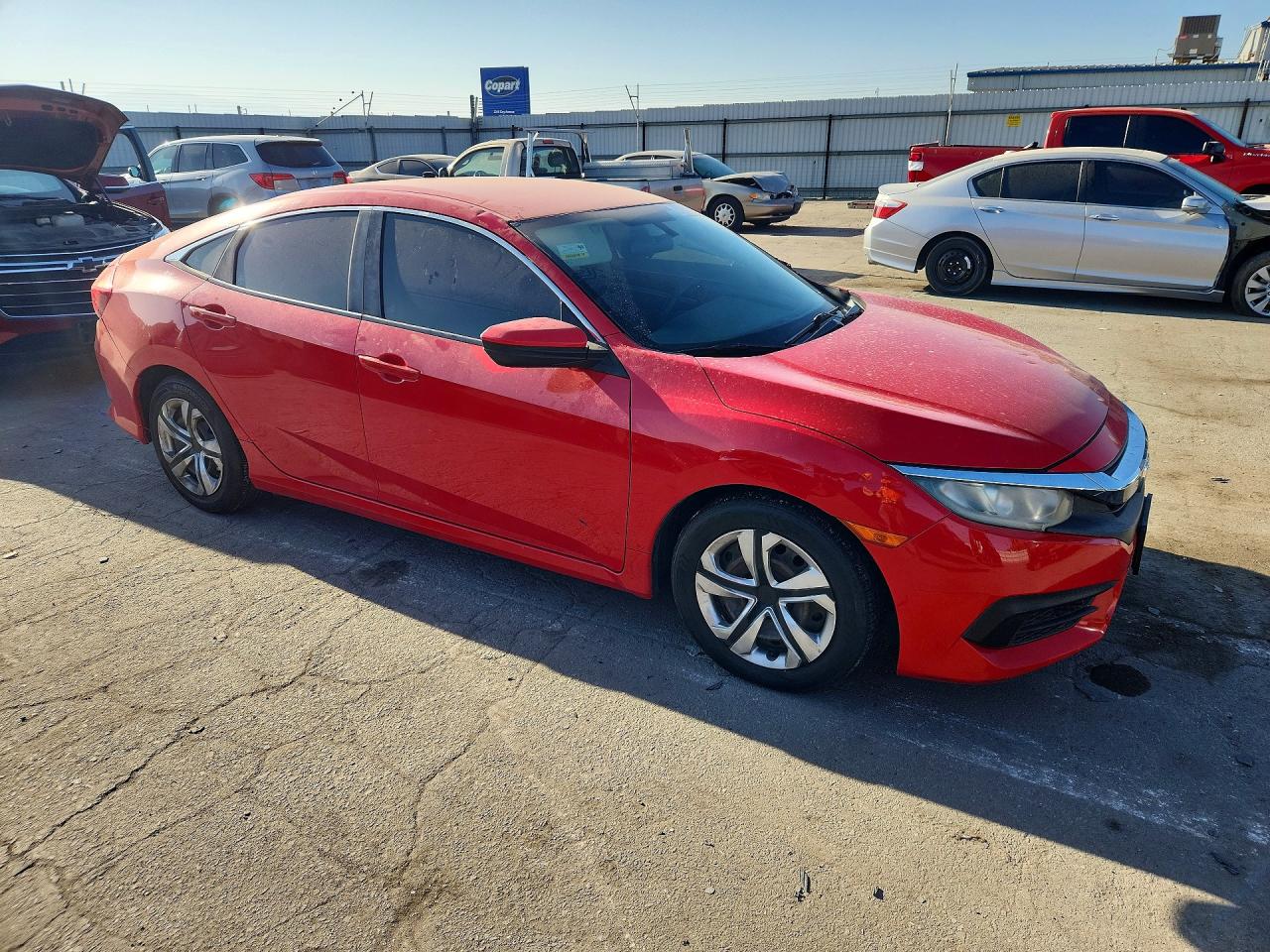2017 Honda Civic Lx Red vin: 2HGFC2F51HH557587