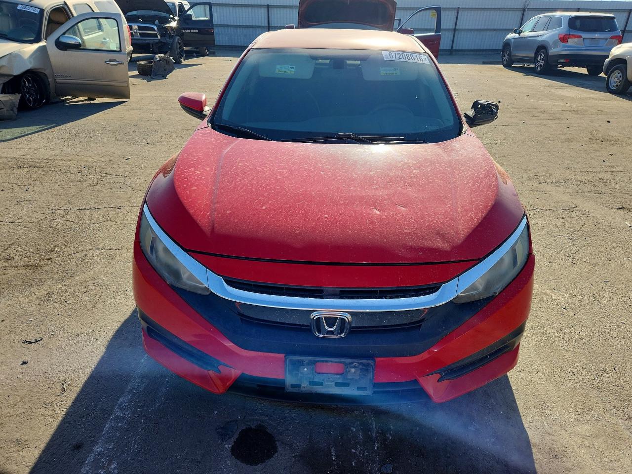 2017 Honda Civic Lx Red vin: 2HGFC2F51HH557587