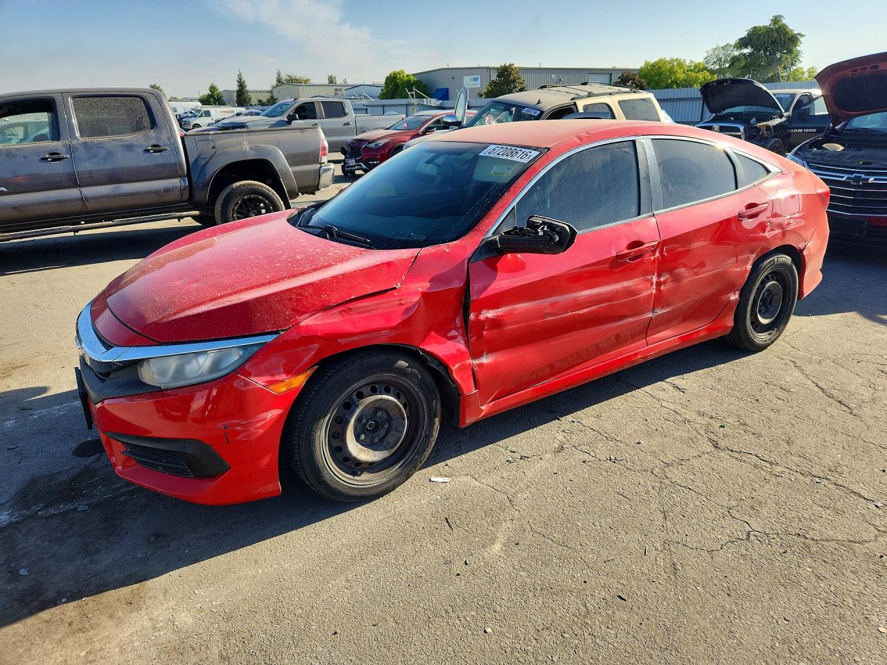 2017 Honda Civic Lx Red vin: 2HGFC2F51HH557587
