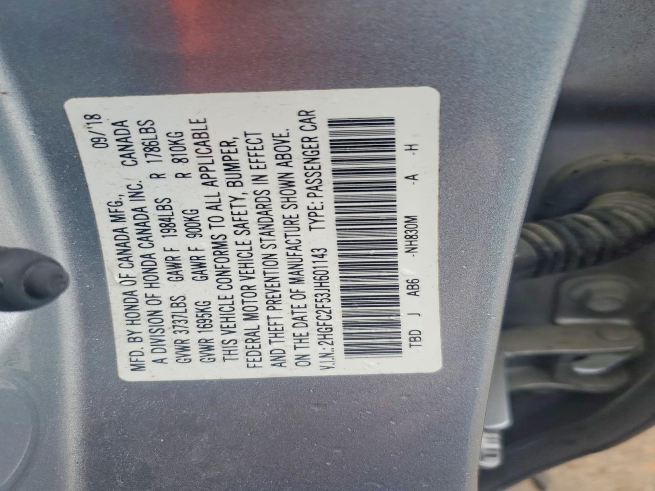 2018 Honda Civic Lx Silver vin: 2HGFC2F53JH601143