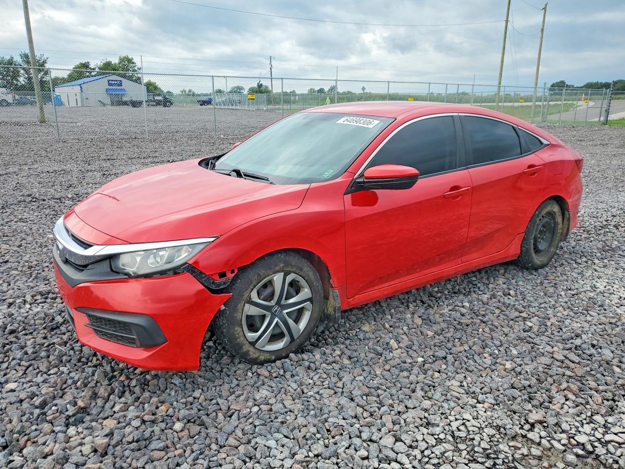 2016 Honda Civic Lx Red vin: 2HGFC2F54GH544735