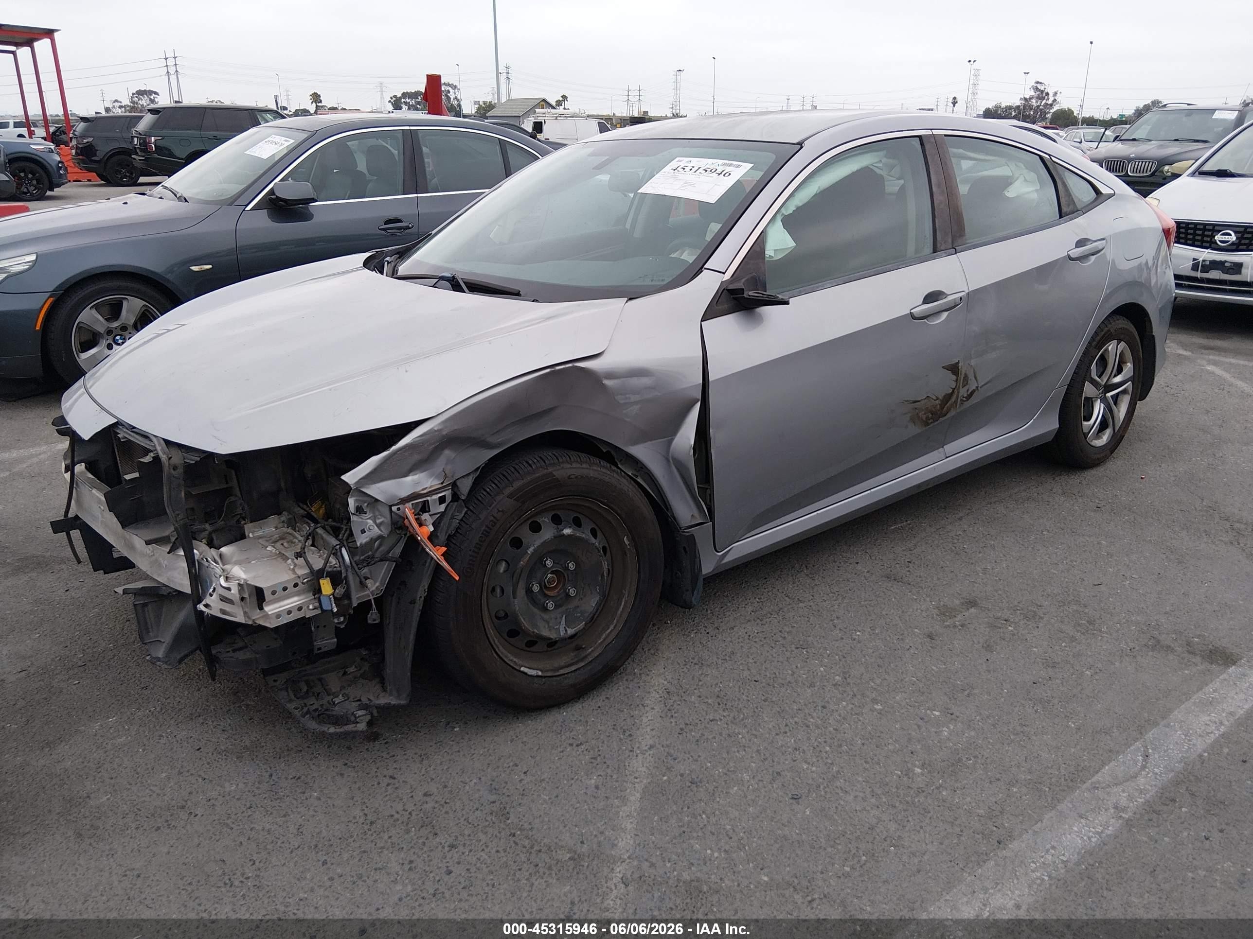 2016 Honda Civic Lx Silver vin: 2HGFC2F54GH550101