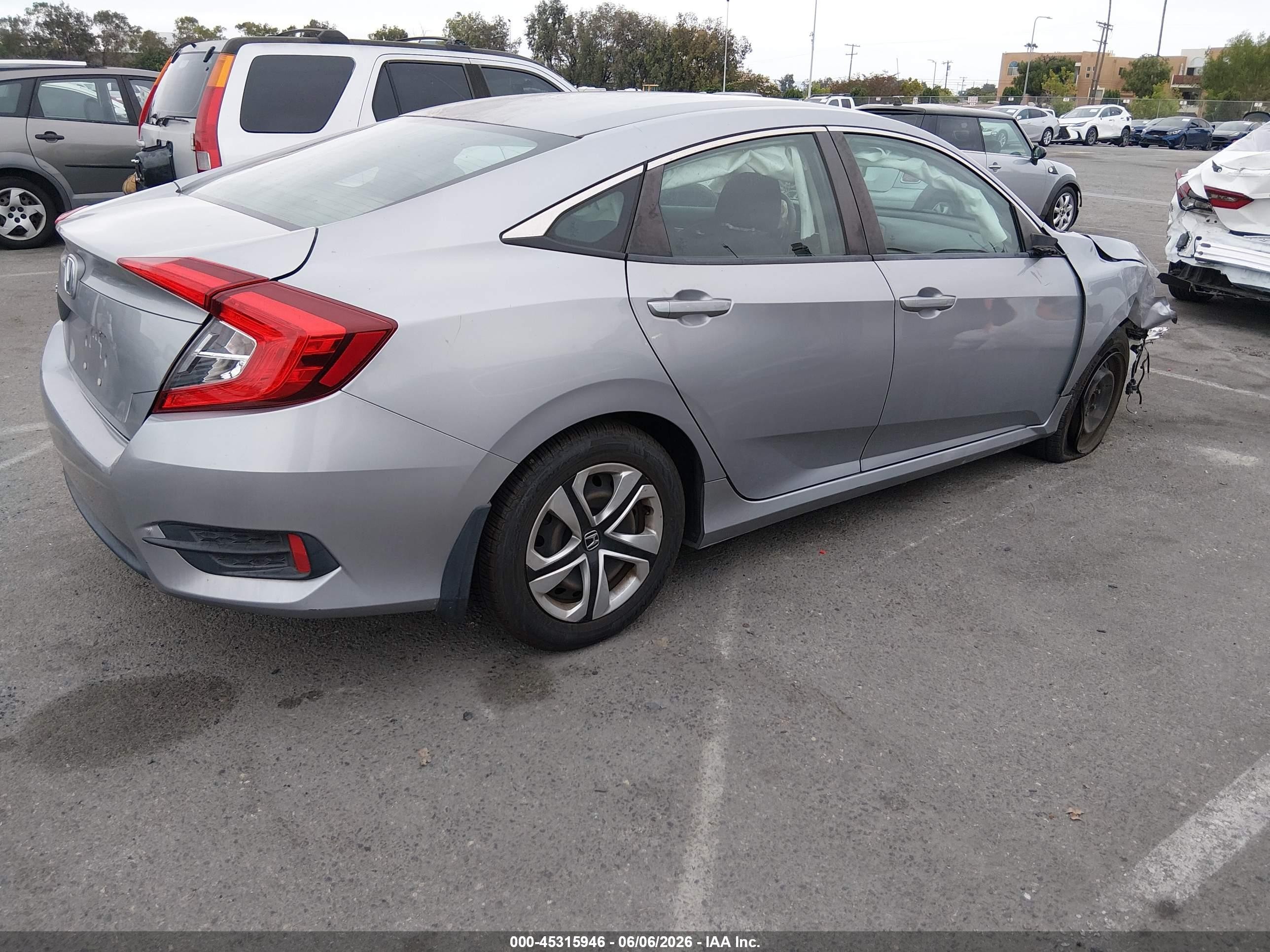 2016 Honda Civic Lx Silver vin: 2HGFC2F54GH550101
