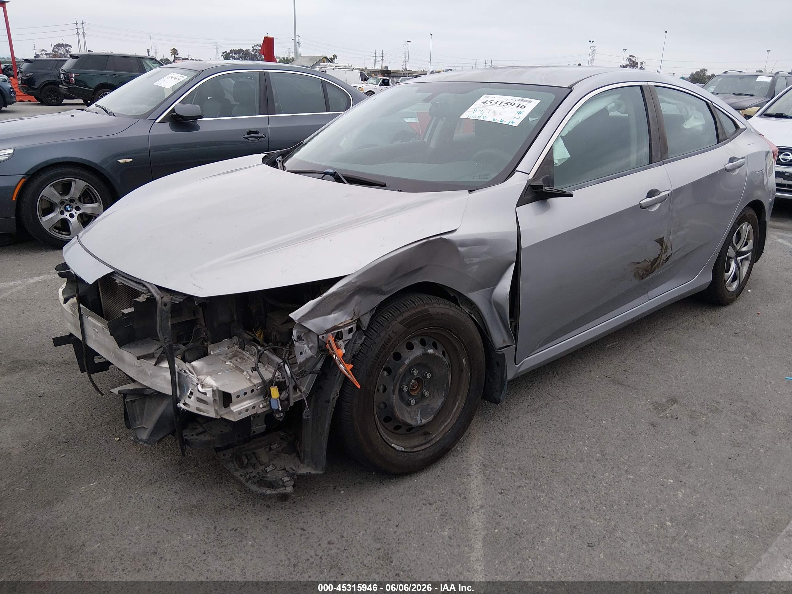 2016 Honda Civic Lx Silver vin: 2HGFC2F54GH550101