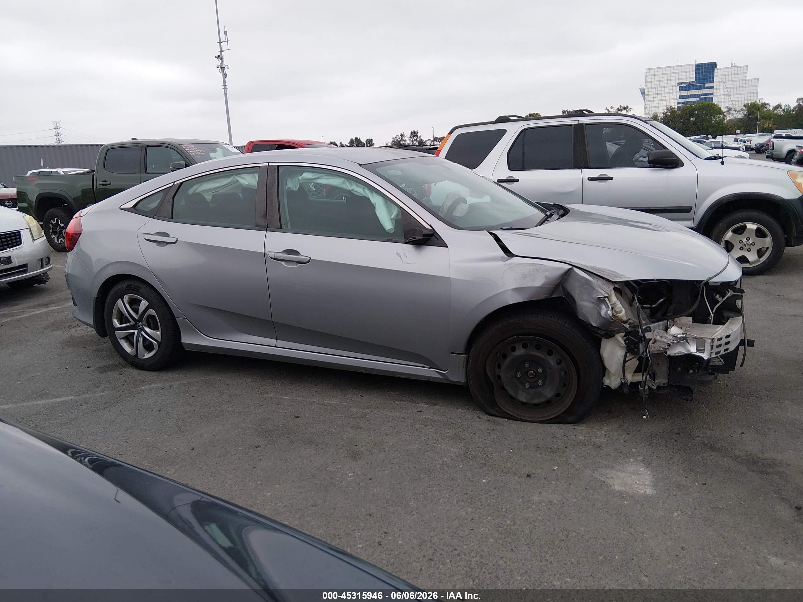 2016 Honda Civic Lx Silver vin: 2HGFC2F54GH550101