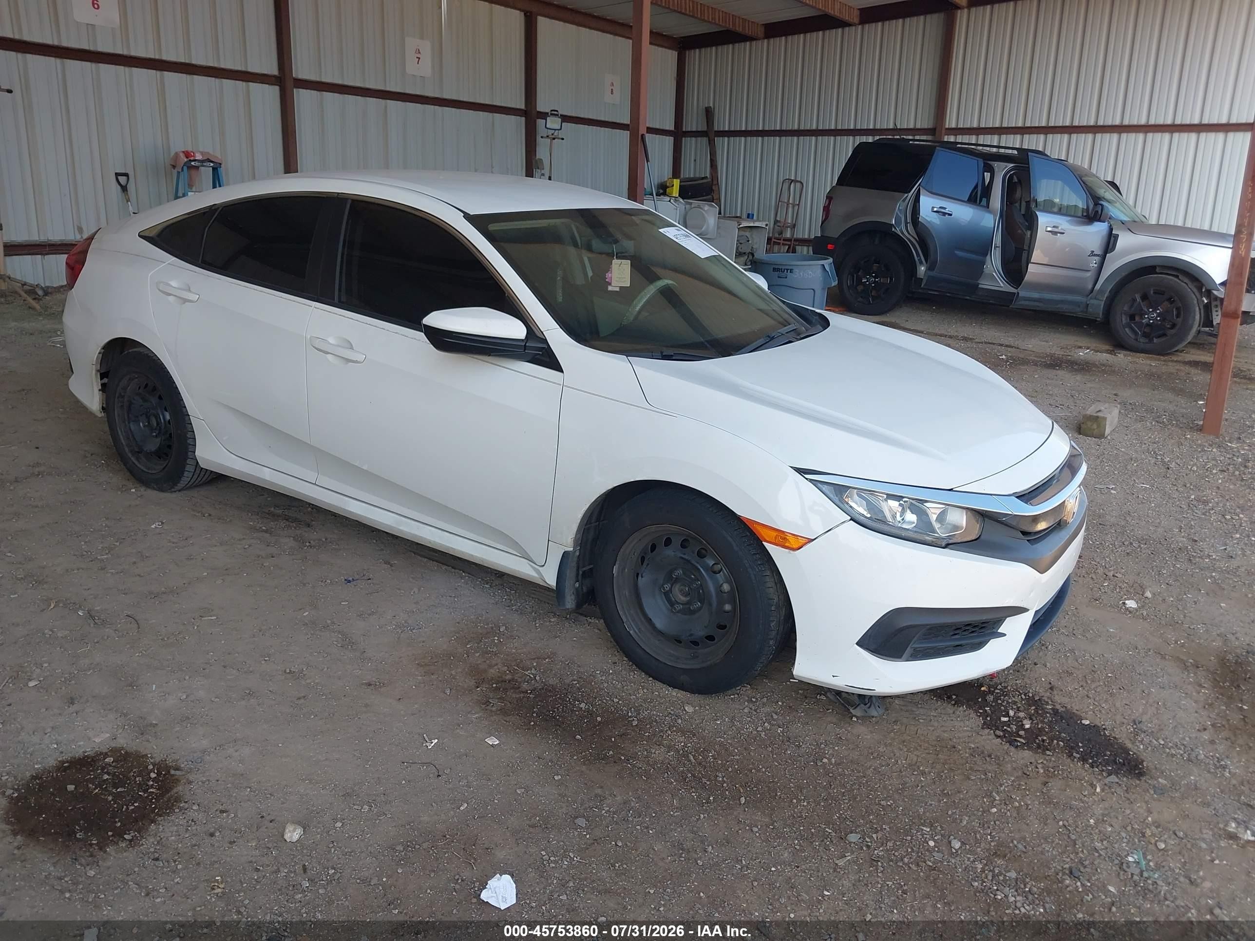 2016 Honda Civic Lx Белый vin: 2HGFC2F54GH557131