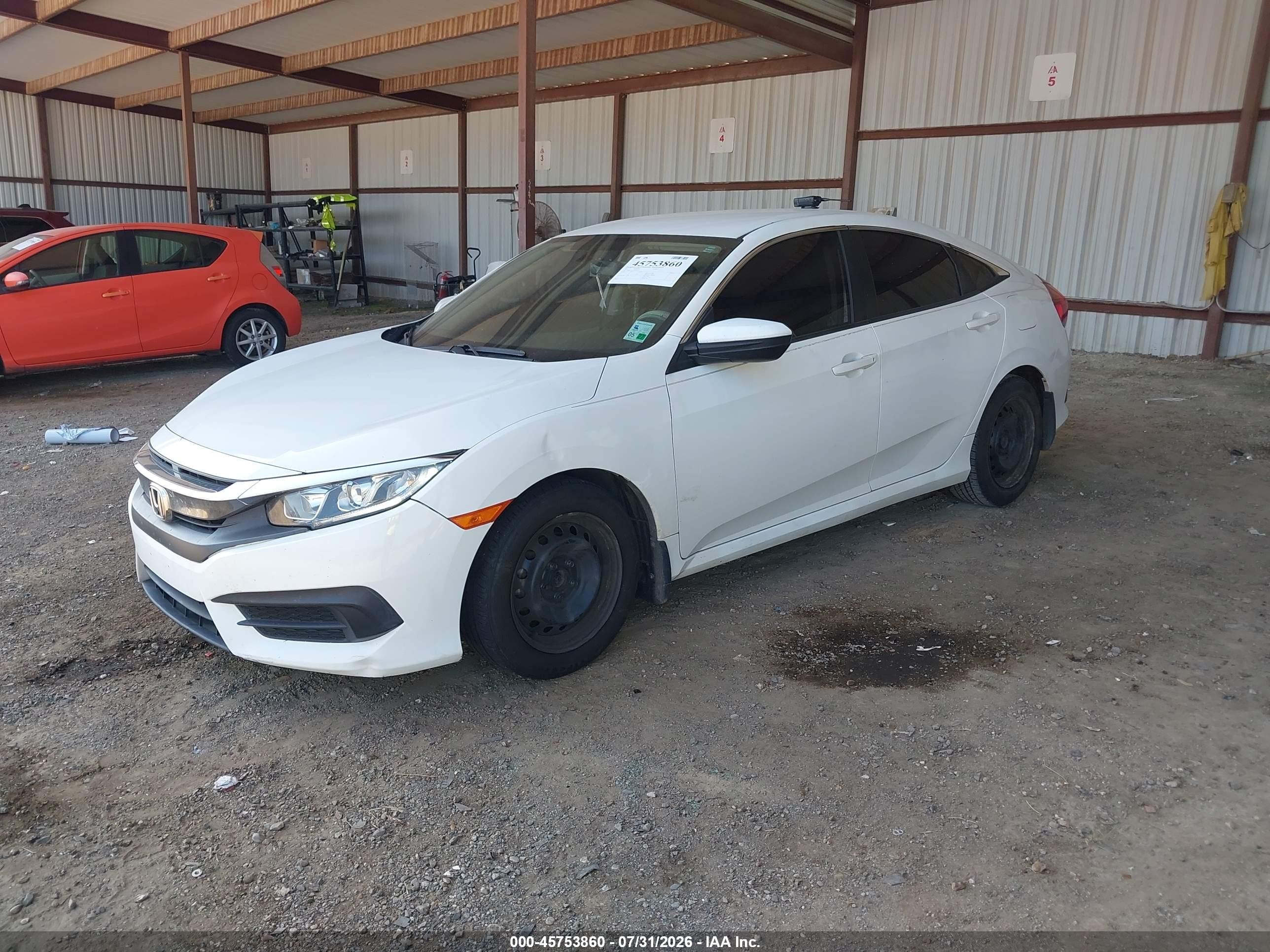 2016 Honda Civic Lx Белый vin: 2HGFC2F54GH557131