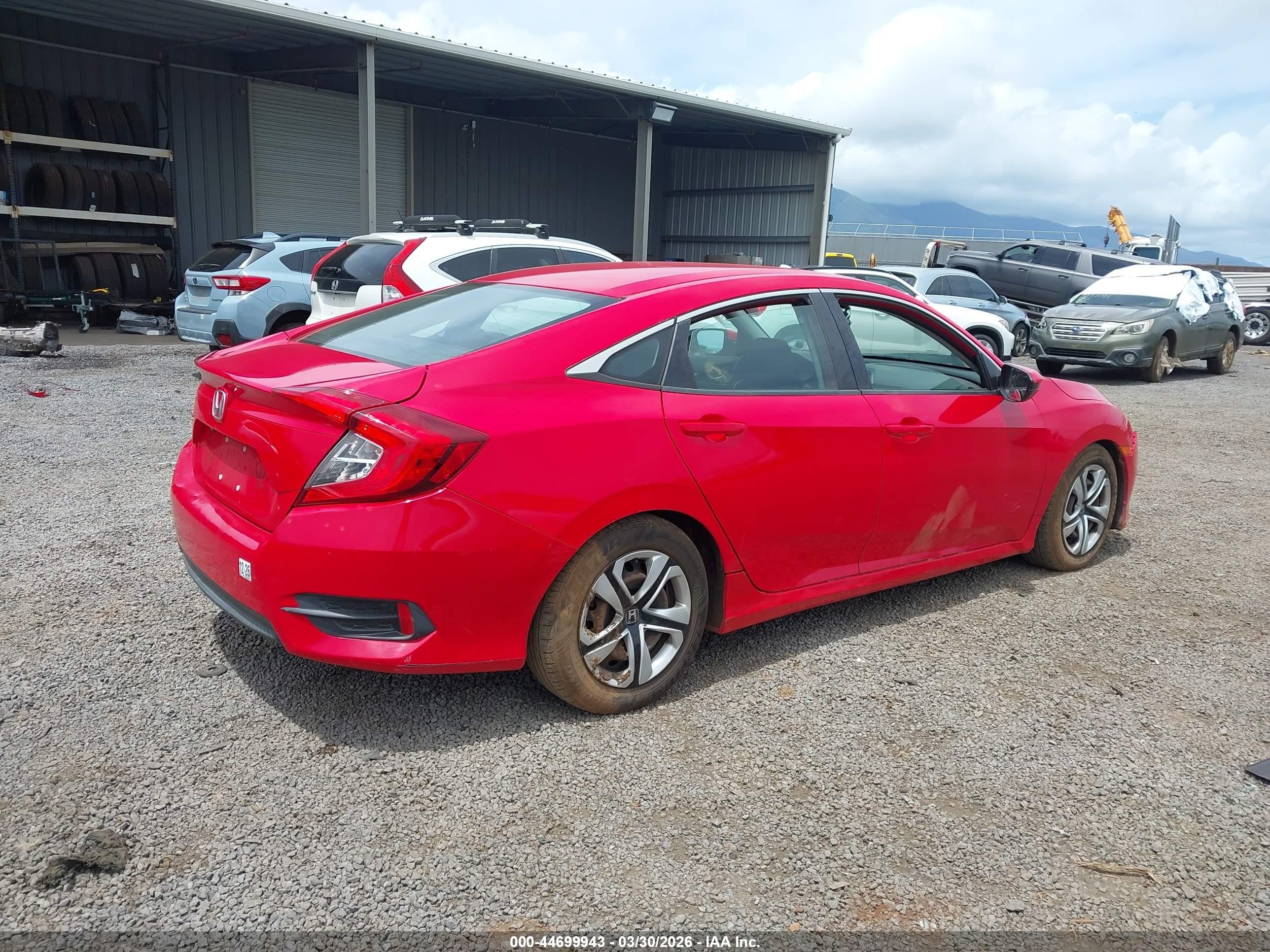 2017 Honda Civic Lx Red vin: 2HGFC2F54HH521571