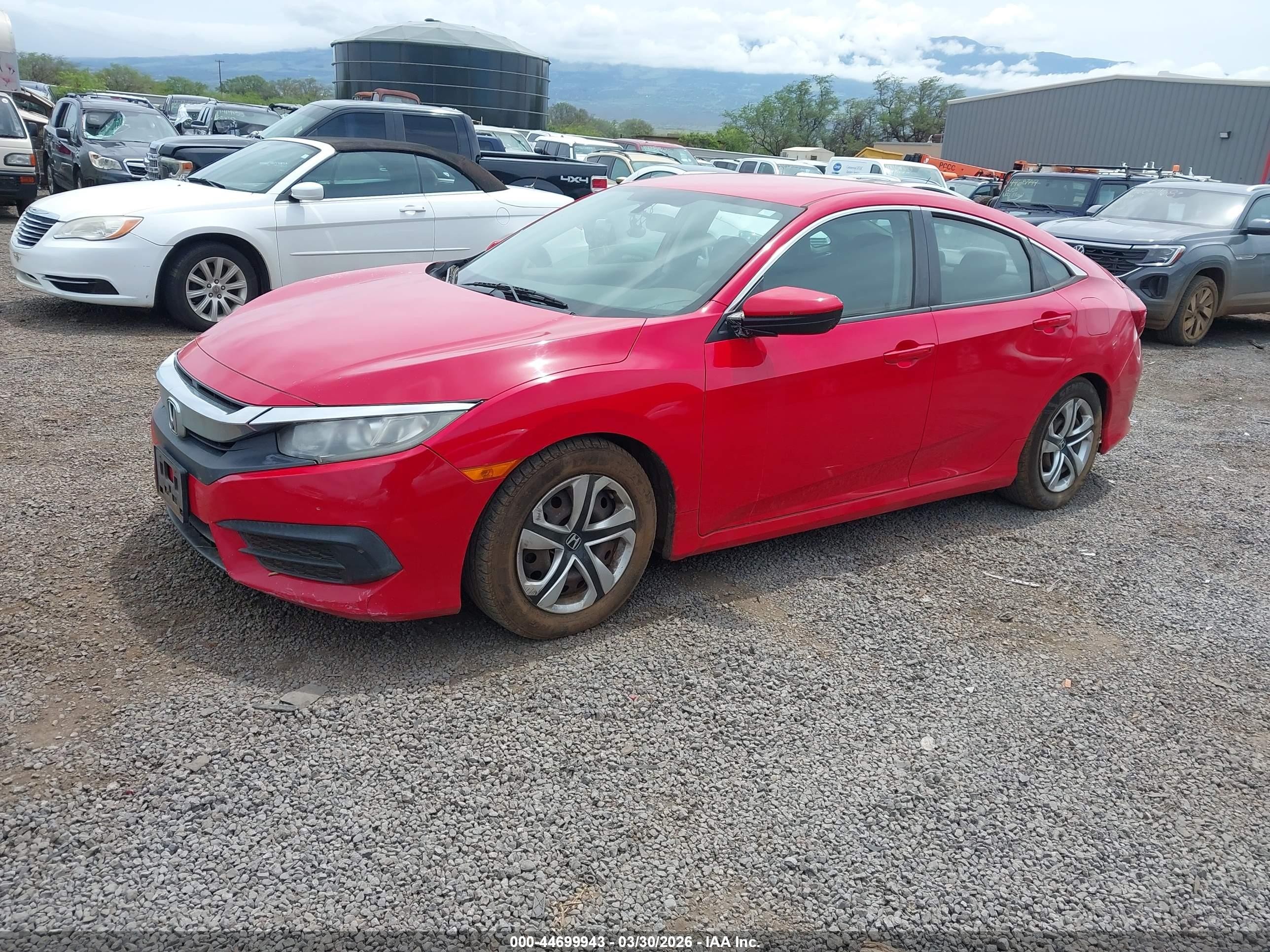 2017 Honda Civic Lx Red vin: 2HGFC2F54HH521571