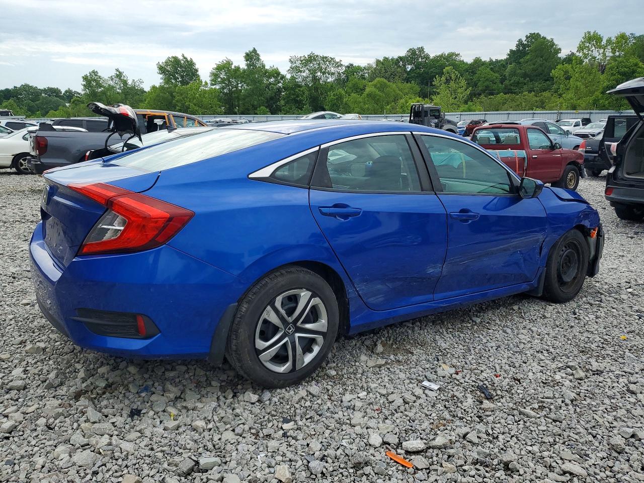 2017 Honda Civic Lx Blue vin: 2HGFC2F54HH528827