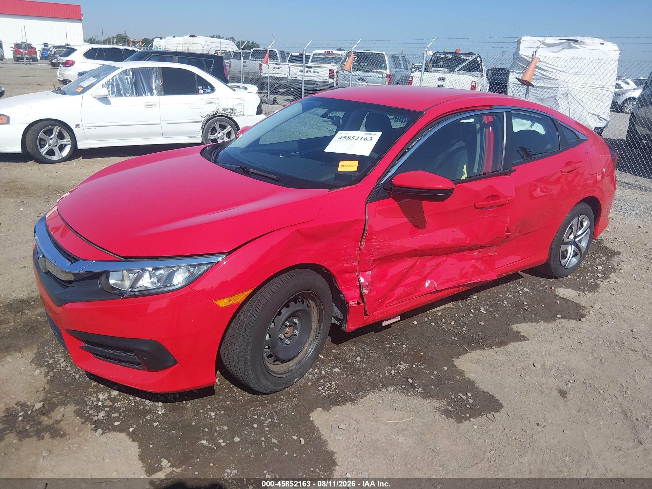 2016 Honda Civic Lx Red vin: 2HGFC2F55GH576285